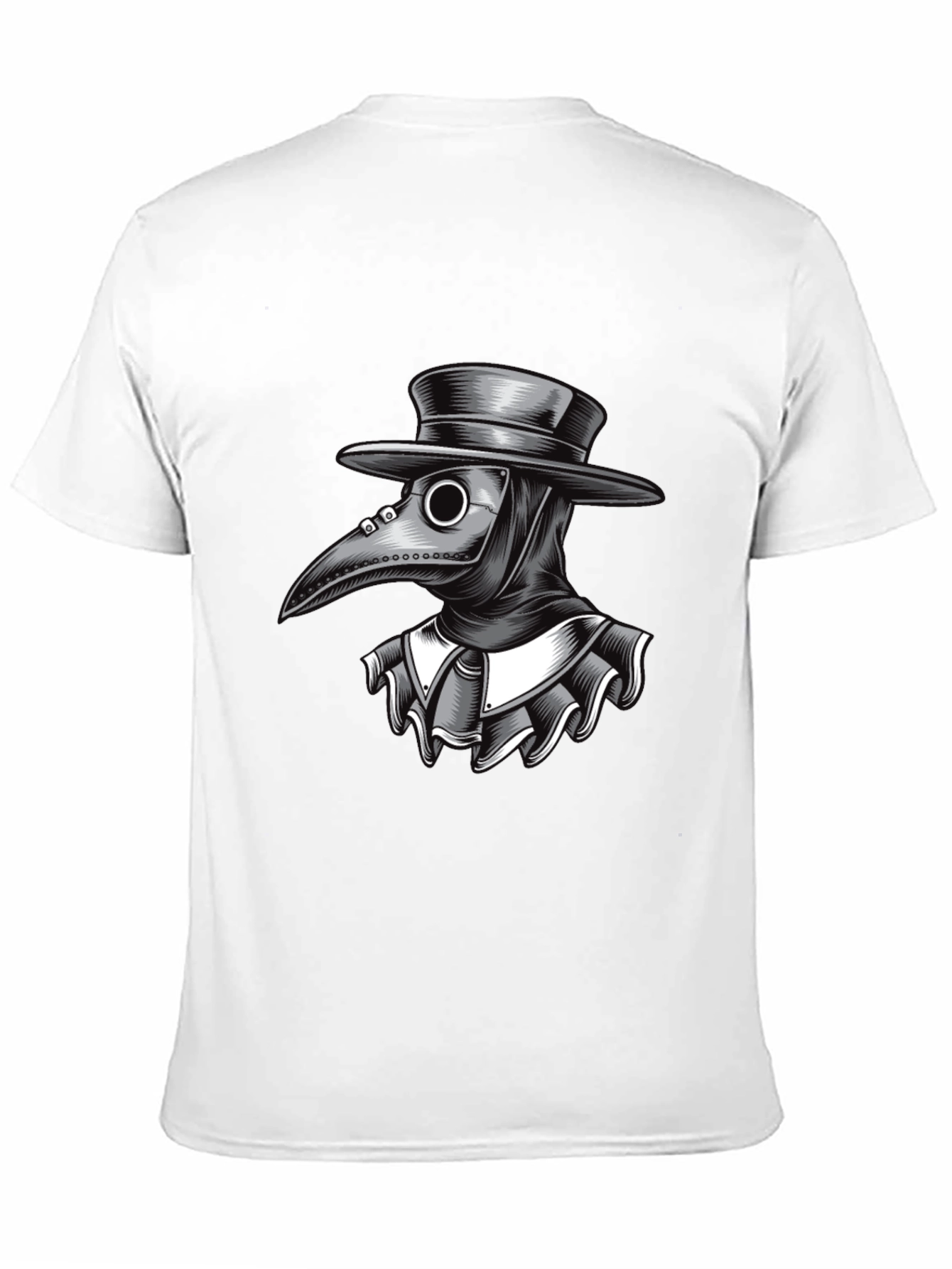 Black Plague Doctor Graphic Tee - Black Cotton T-Shirt view 11