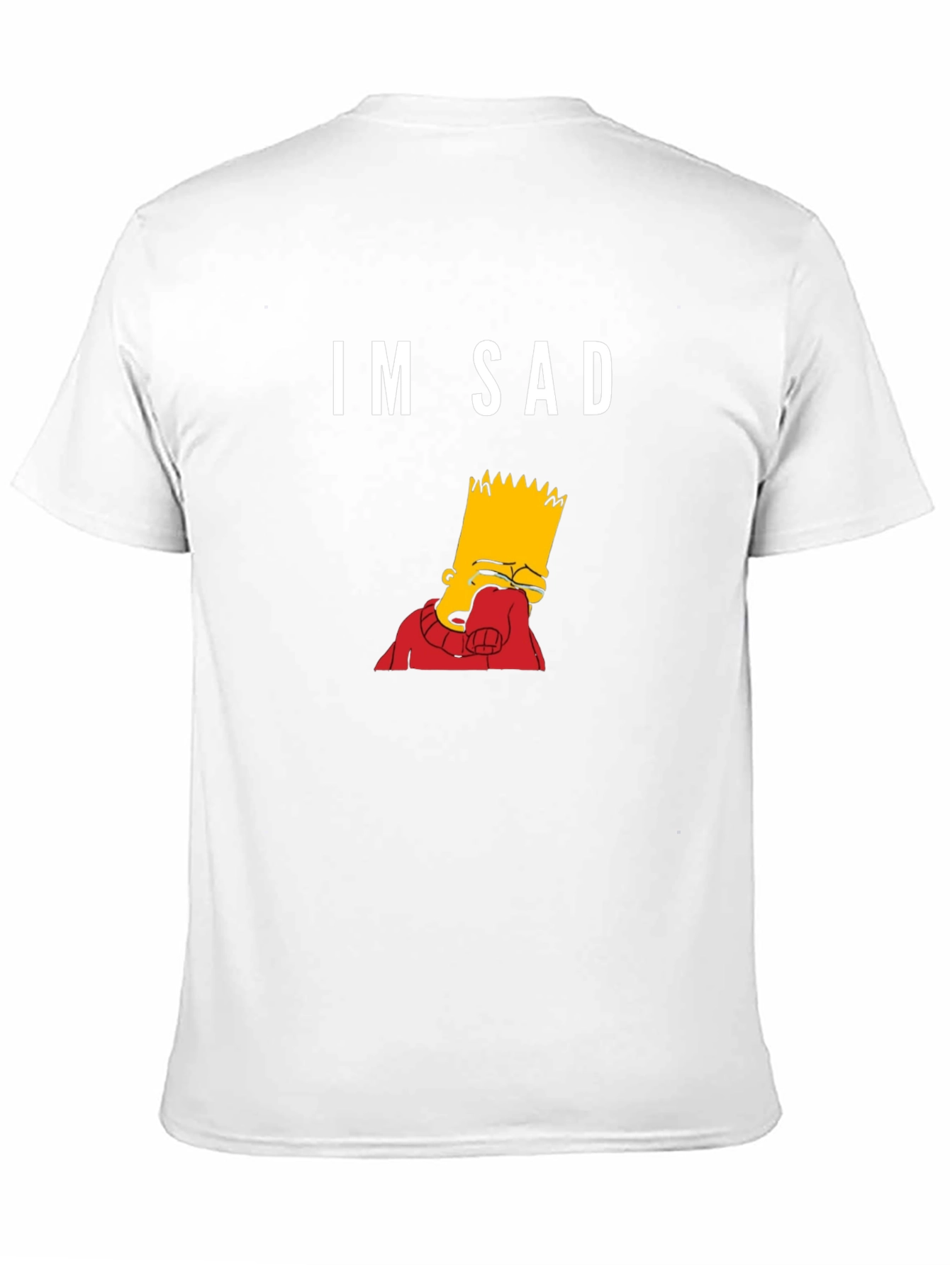 Black Im Sad Bart Simpson Graphic Tee - Black Cotton Blend view 11