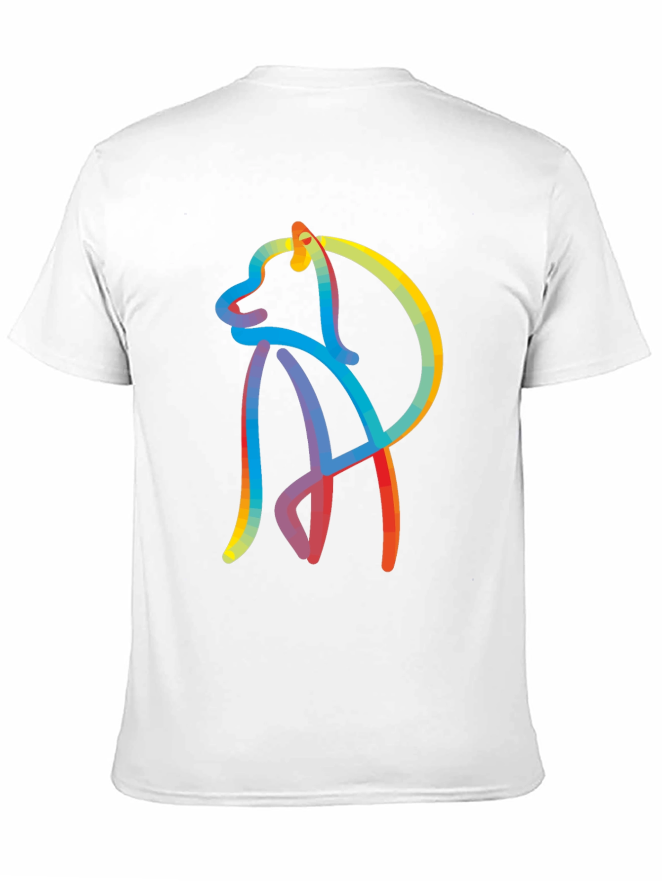 Black Abstract Dog Graphic Tee - Stylish Men's Black T-Shirt view 11