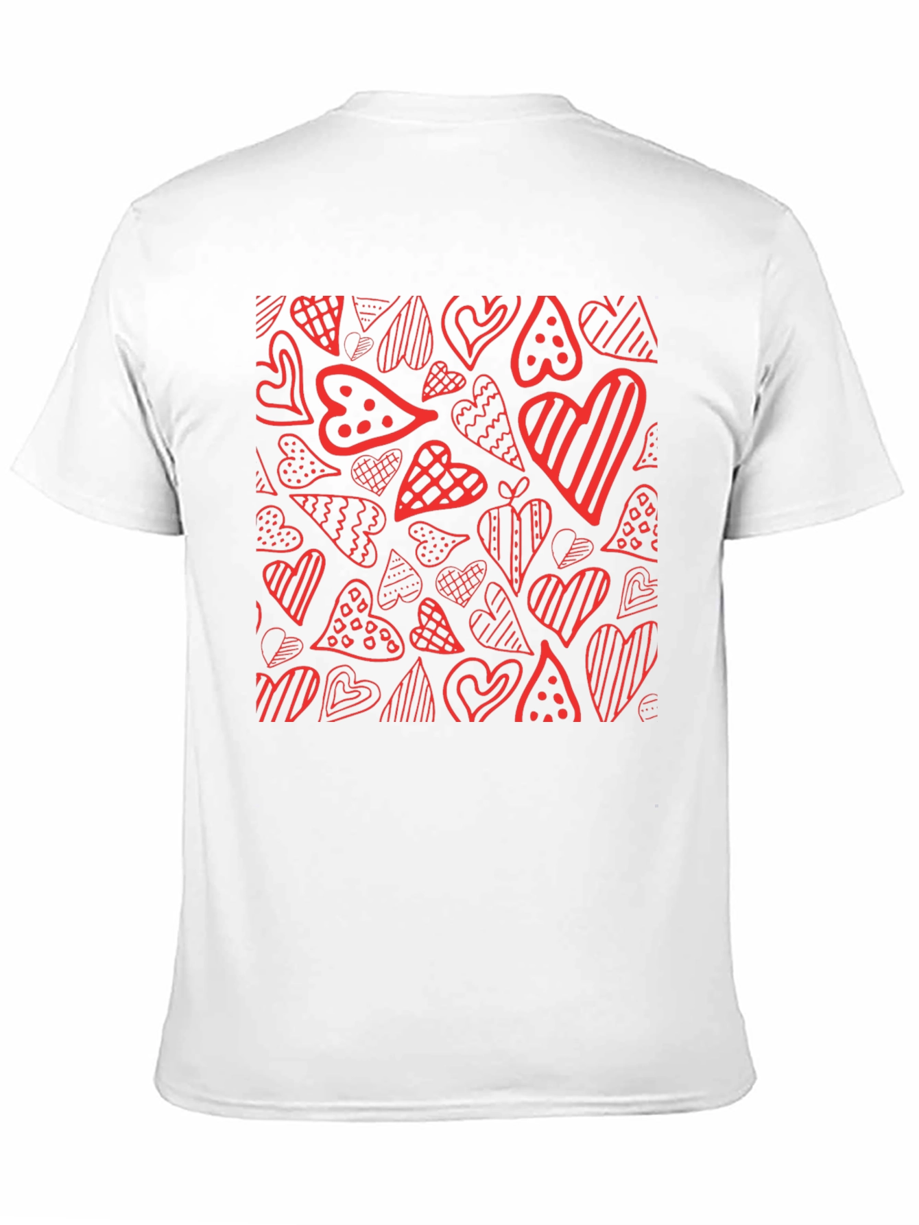 Black Heart Pattern Black T-Shirt view 11