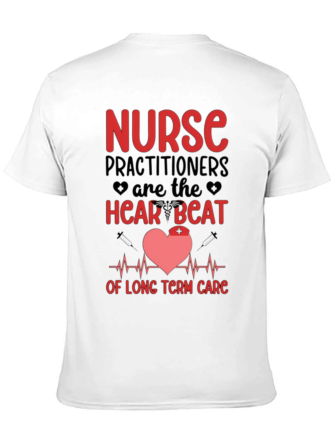 Black Nurse Practitioner Heartbeat T-Shirt view 11