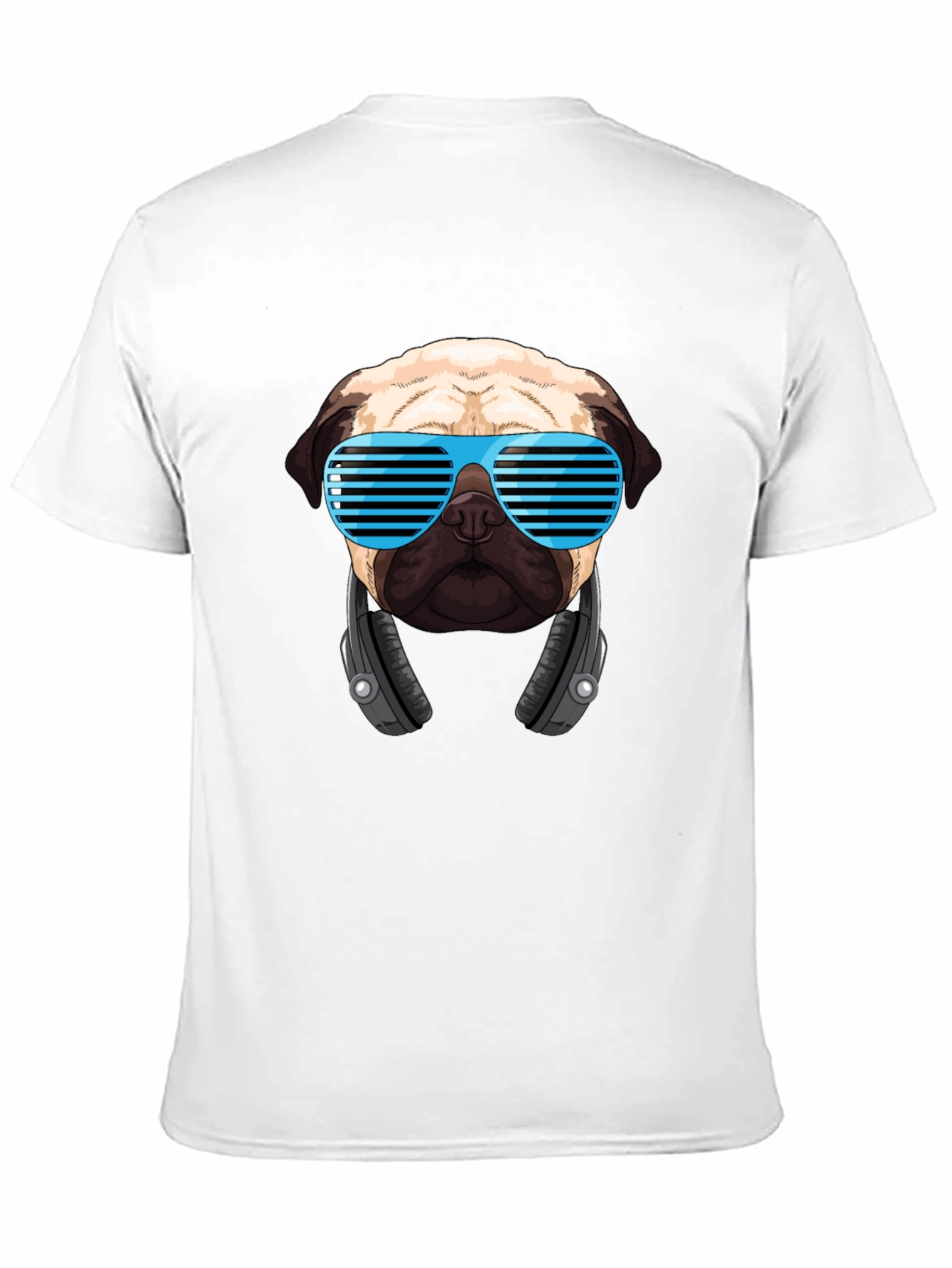 Black Cool Pug DJ Black T-Shirt view 11