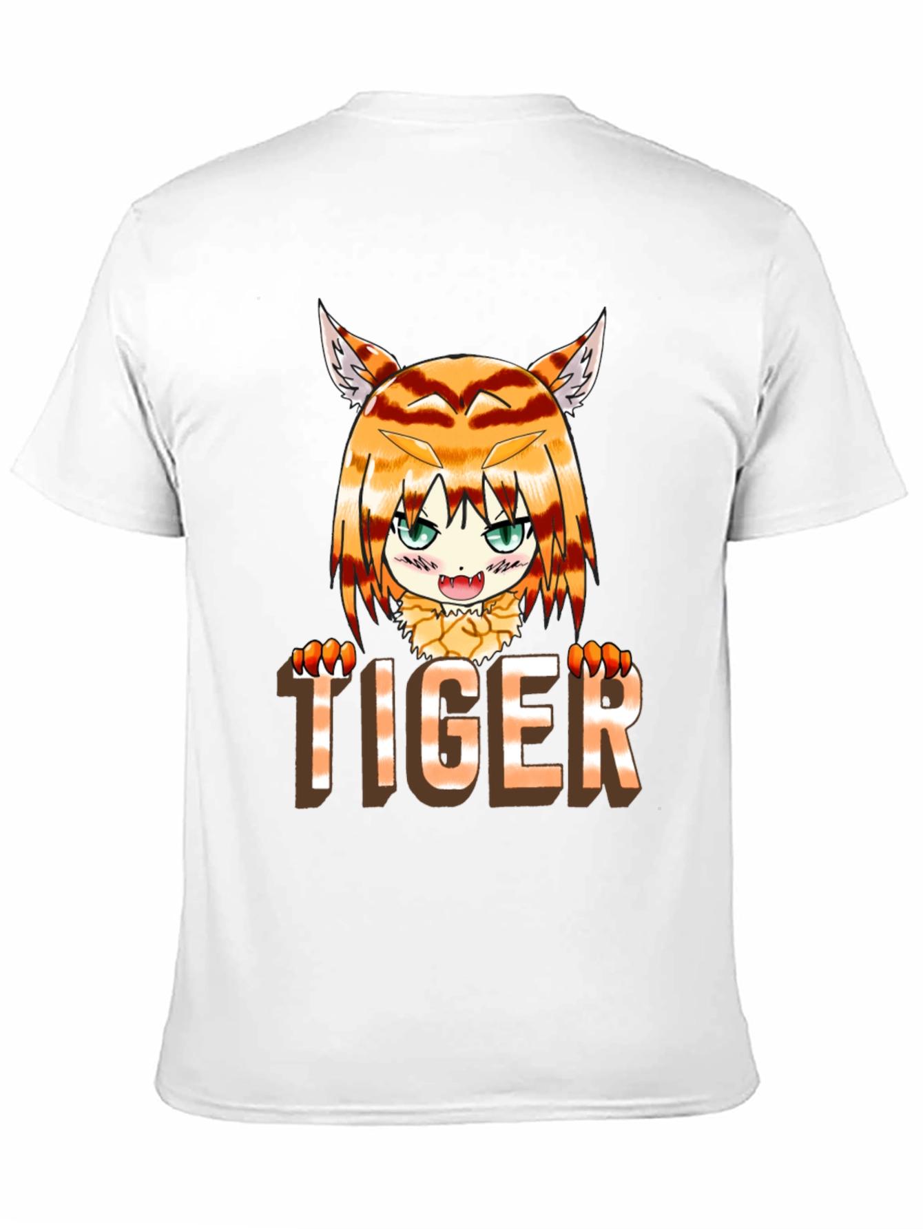 Black Anime Tiger Graphic Tee - Fun Casual Wear view 11
