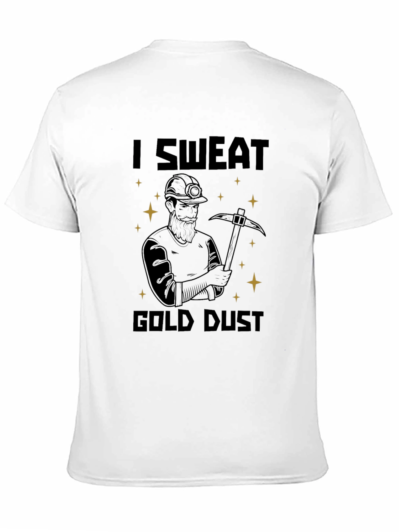 Black I Sweat Gold Dust T-Shirt - Miner Graphic Tee view 11