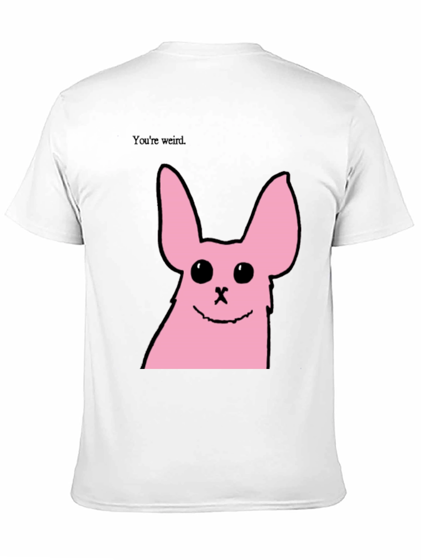 Black Funny Pink Bunny Graphic Tee - You're Weird view 11