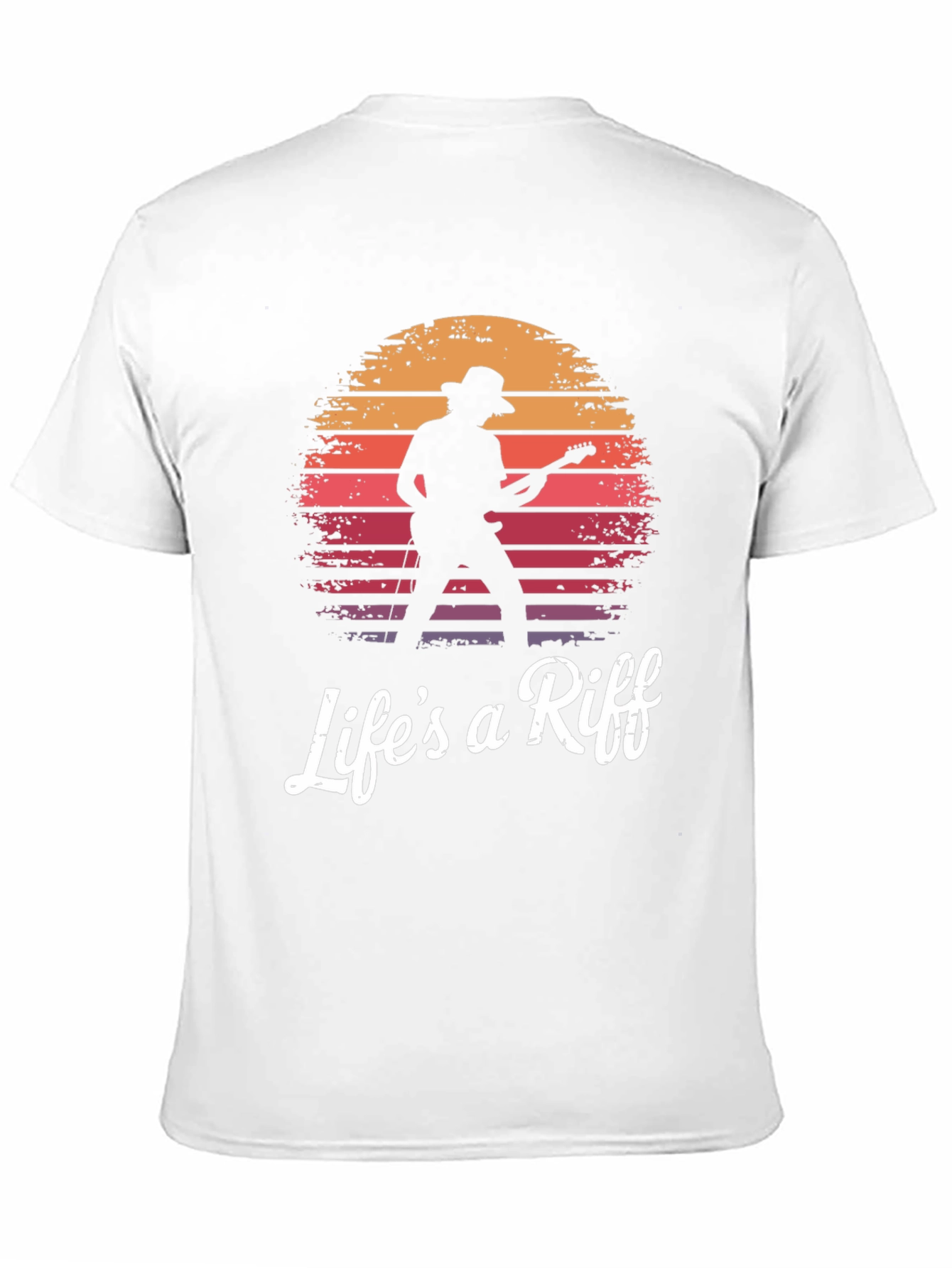 Black Life's a Riff Guitarist Sunset Graphic T-Shirt view 11