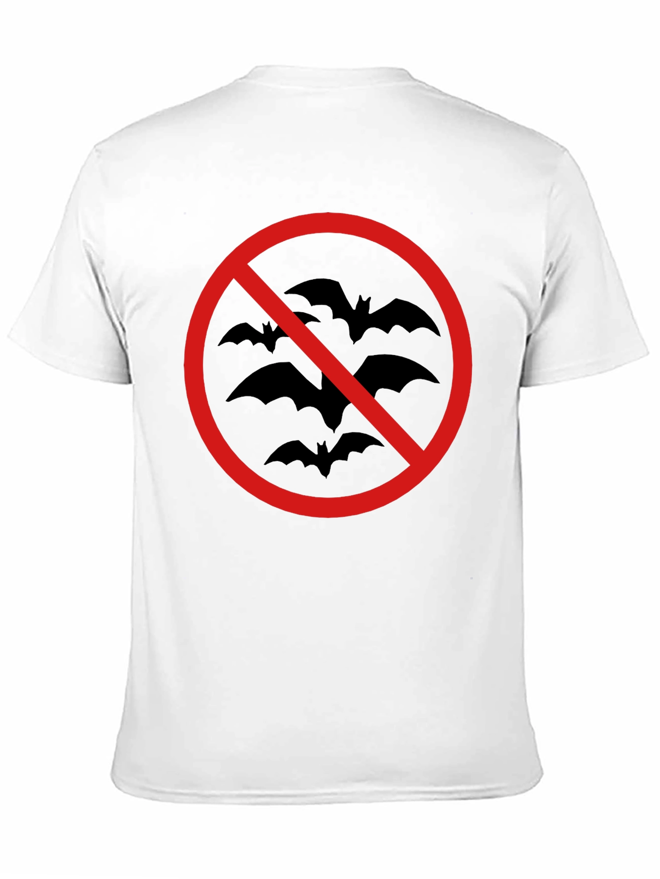 Black No Bats Allowed T-Shirt - Black Cotton Tee view 11