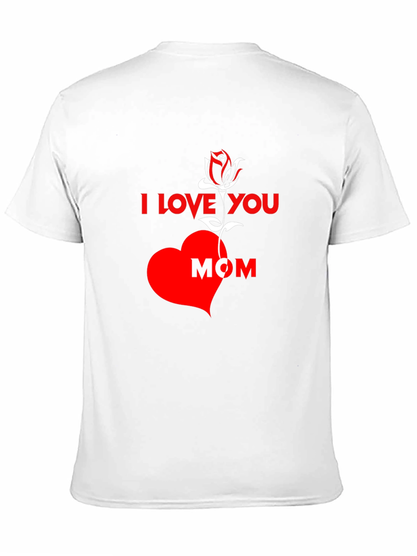 Black I Love You Mom T-Shirt - Rose Heart Design view 11