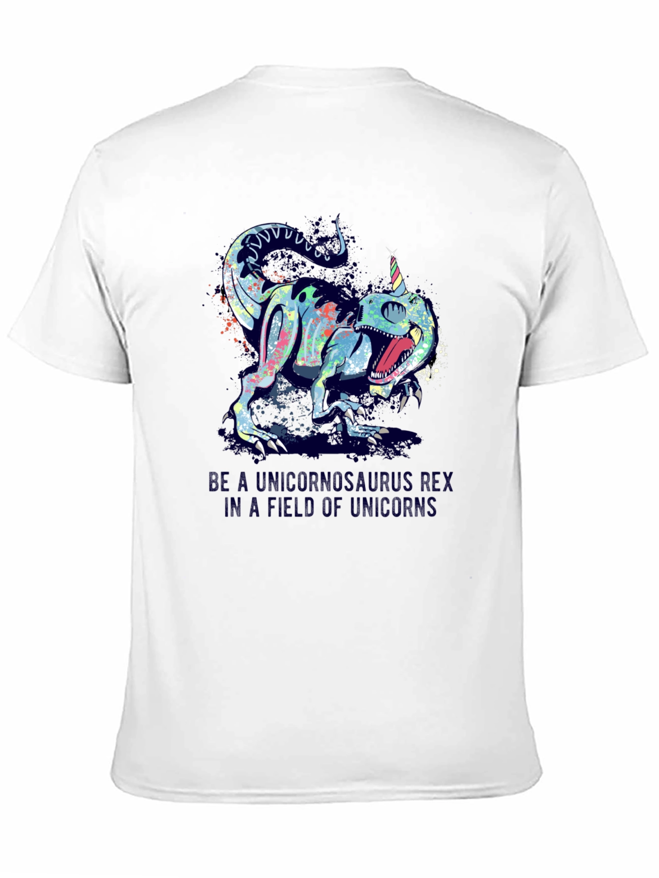 Black Unicornsaurus Rex Black T-Shirt view 11