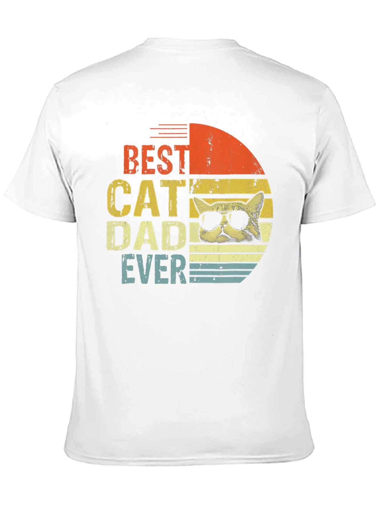 Black Best Cat Dad Ever Graphic T-Shirt view 11