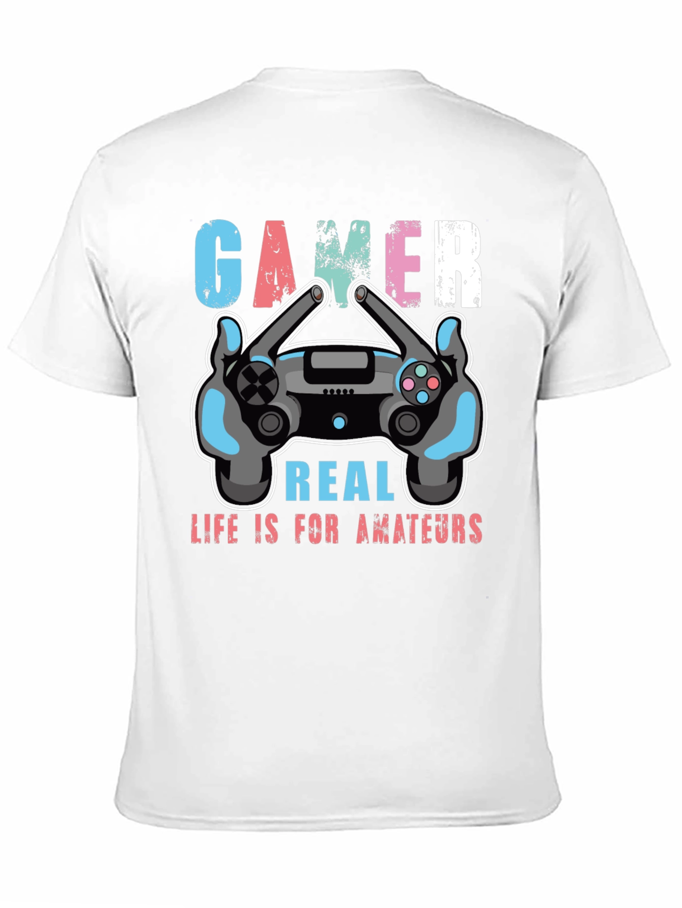 Black Gamer Life is for Amateurs Graphic T-Shirt view 11
