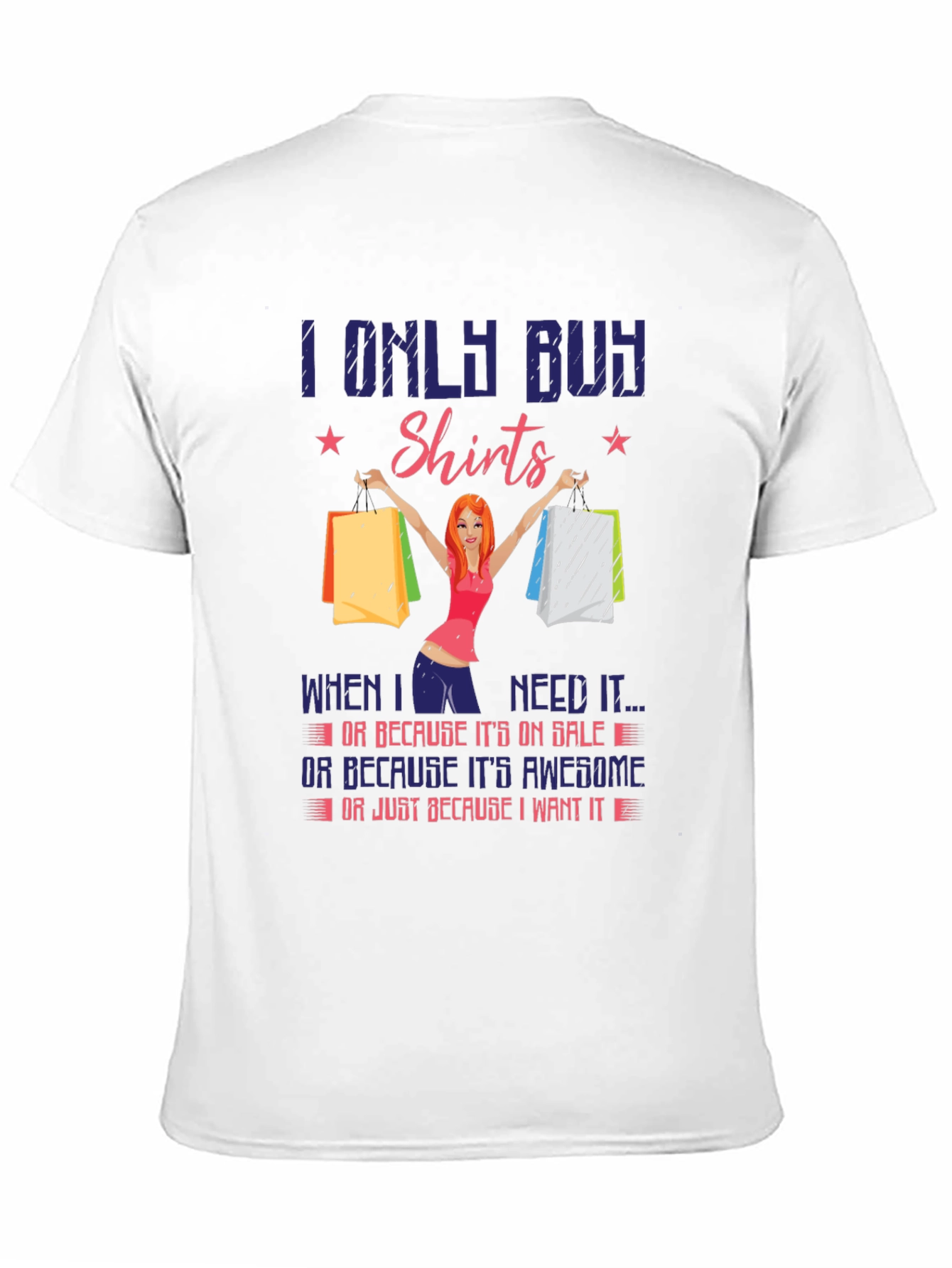 Black Funny "I Only Buy Shirts" Graphic Tee view 11