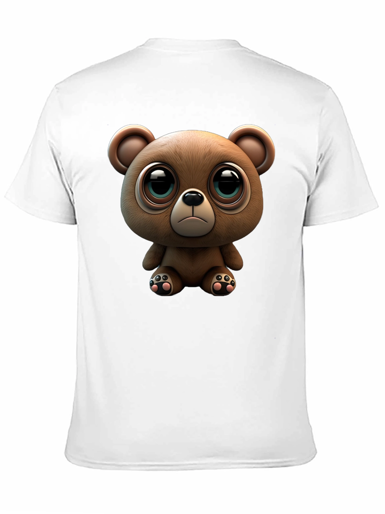 Black Cute Teddy Bear Graphic Black T-Shirt view 11