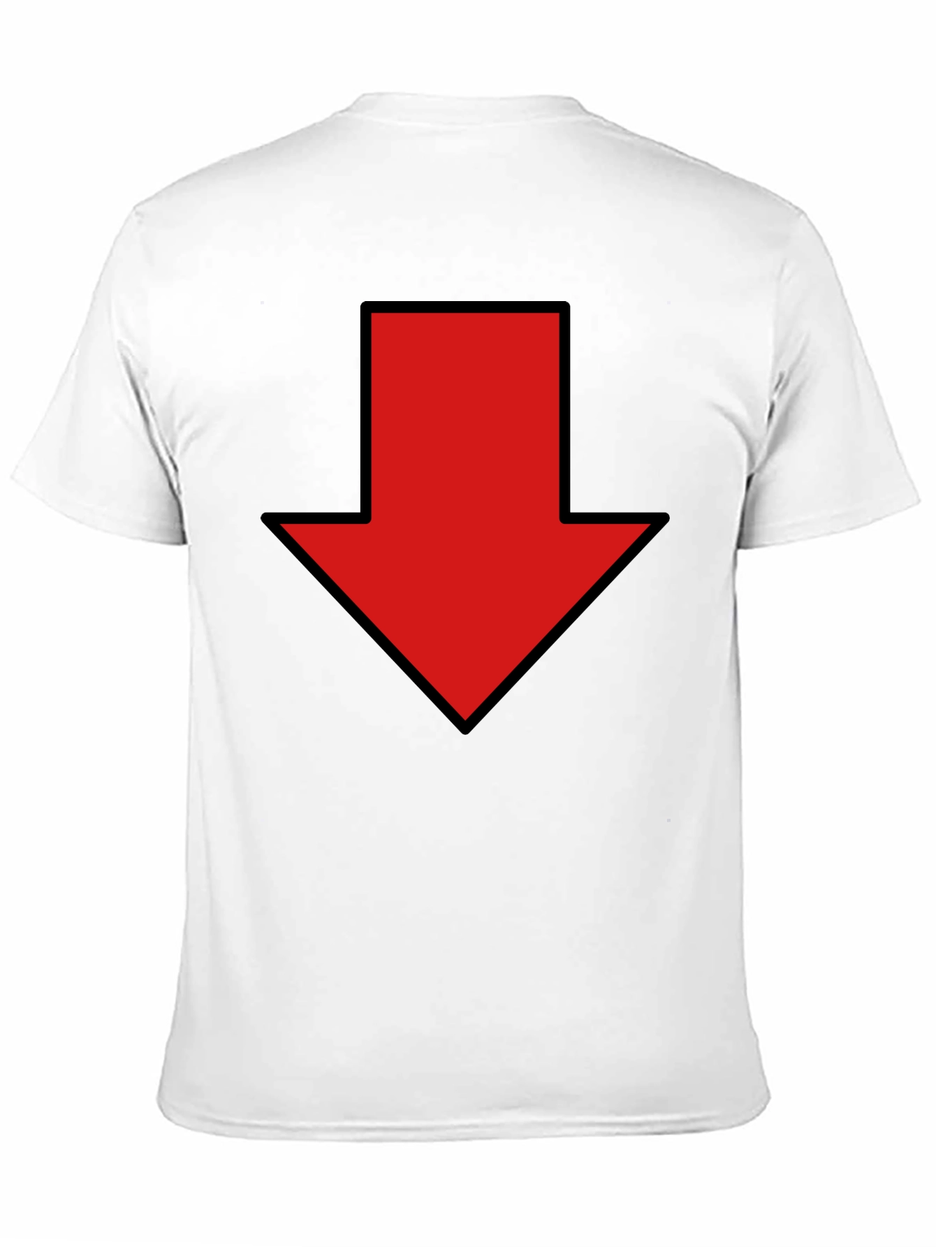 Black Red Down Arrow Graphic Print Black T-Shirt view 11