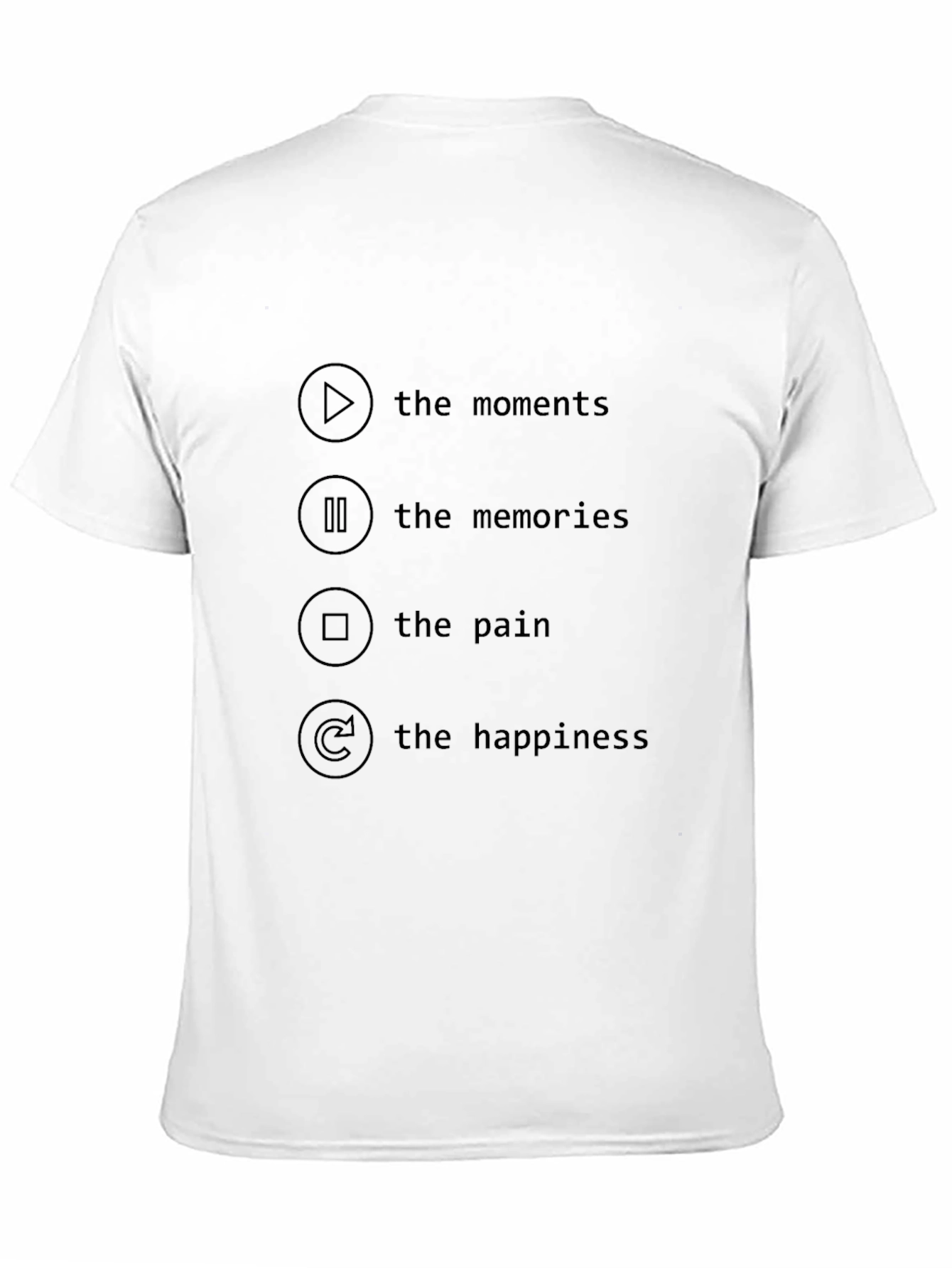 Black Moments Memories Pain Happiness Graphic Tee view 11