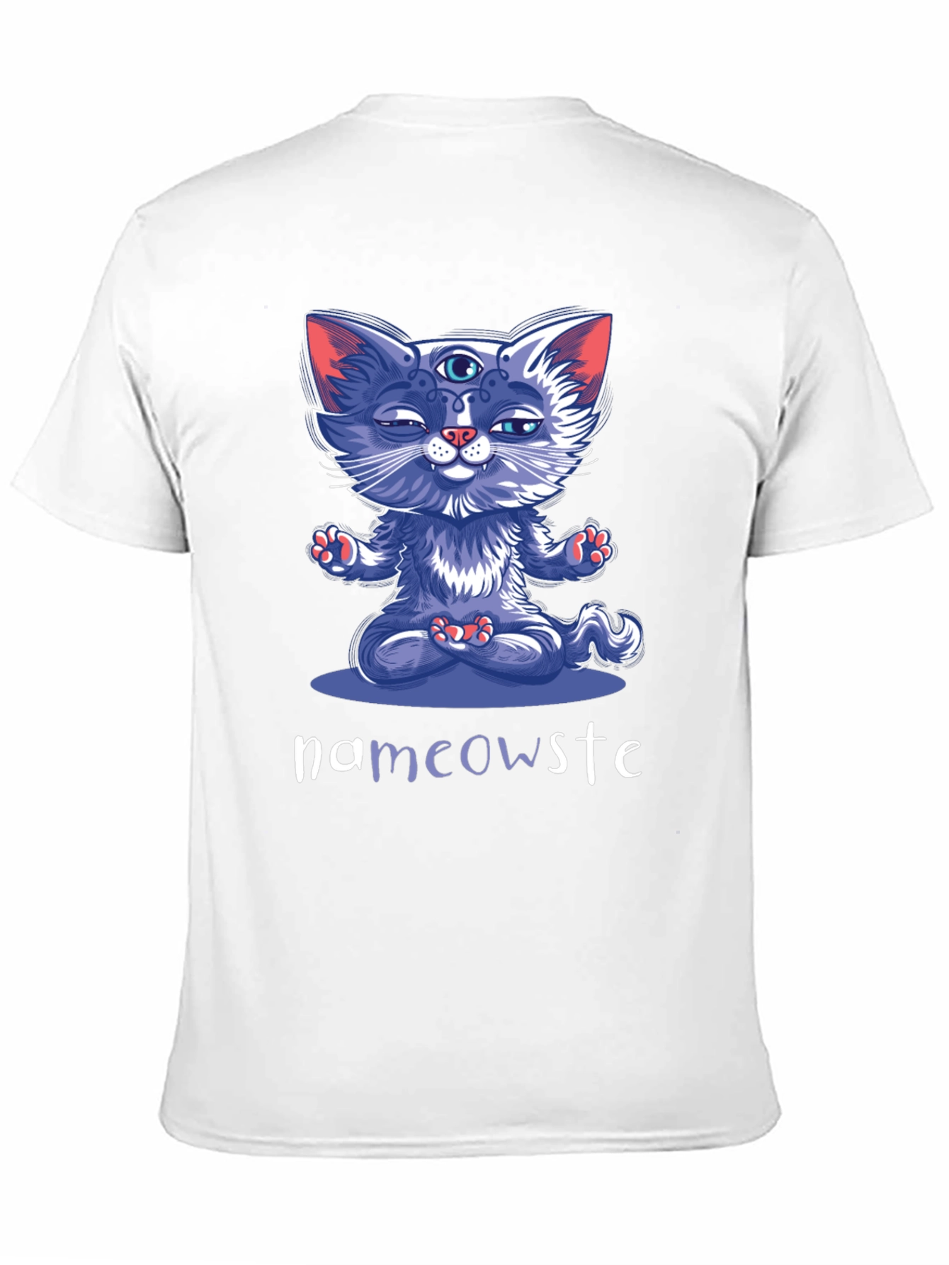 Black Namaste Cat Graphic T-Shirt view 11