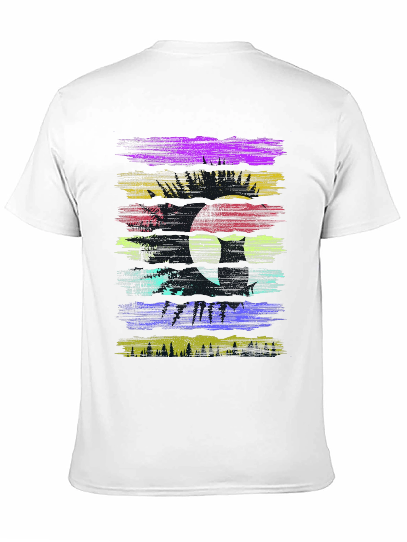 Black Retro Owl Sunset Graphic Tee - Black view 11