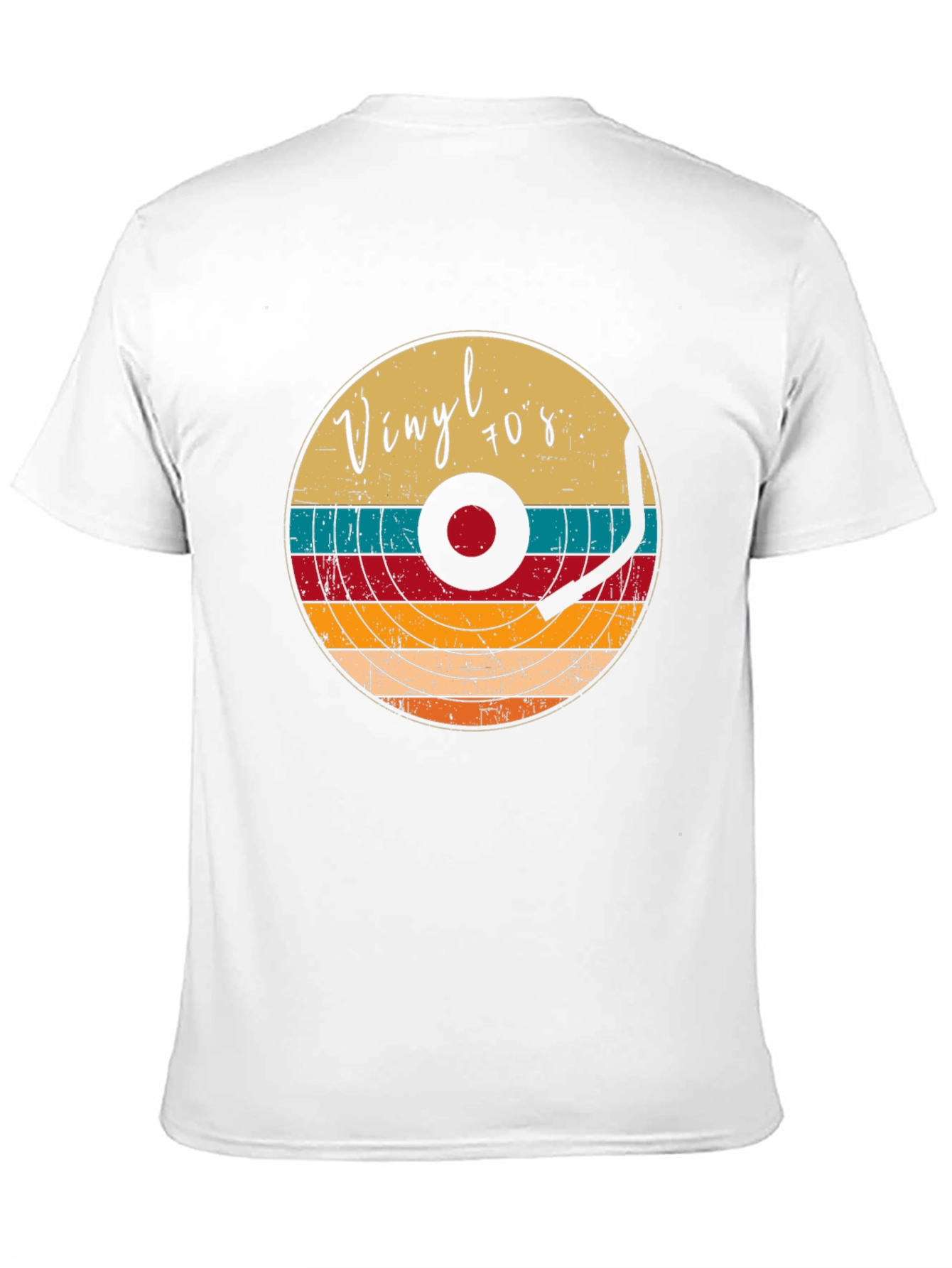 Black Retro Vinyl Record 70s Style T-Shirt view 11