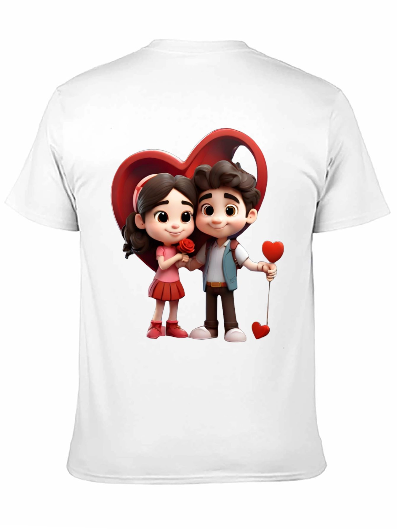 Black Cartoon Couple T-Shirt view 11