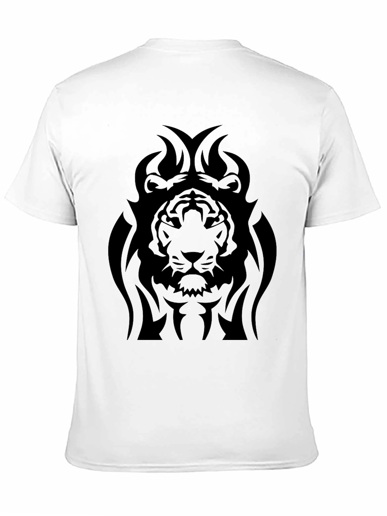 Black Lion Face Graphic Black T-Shirt view 11