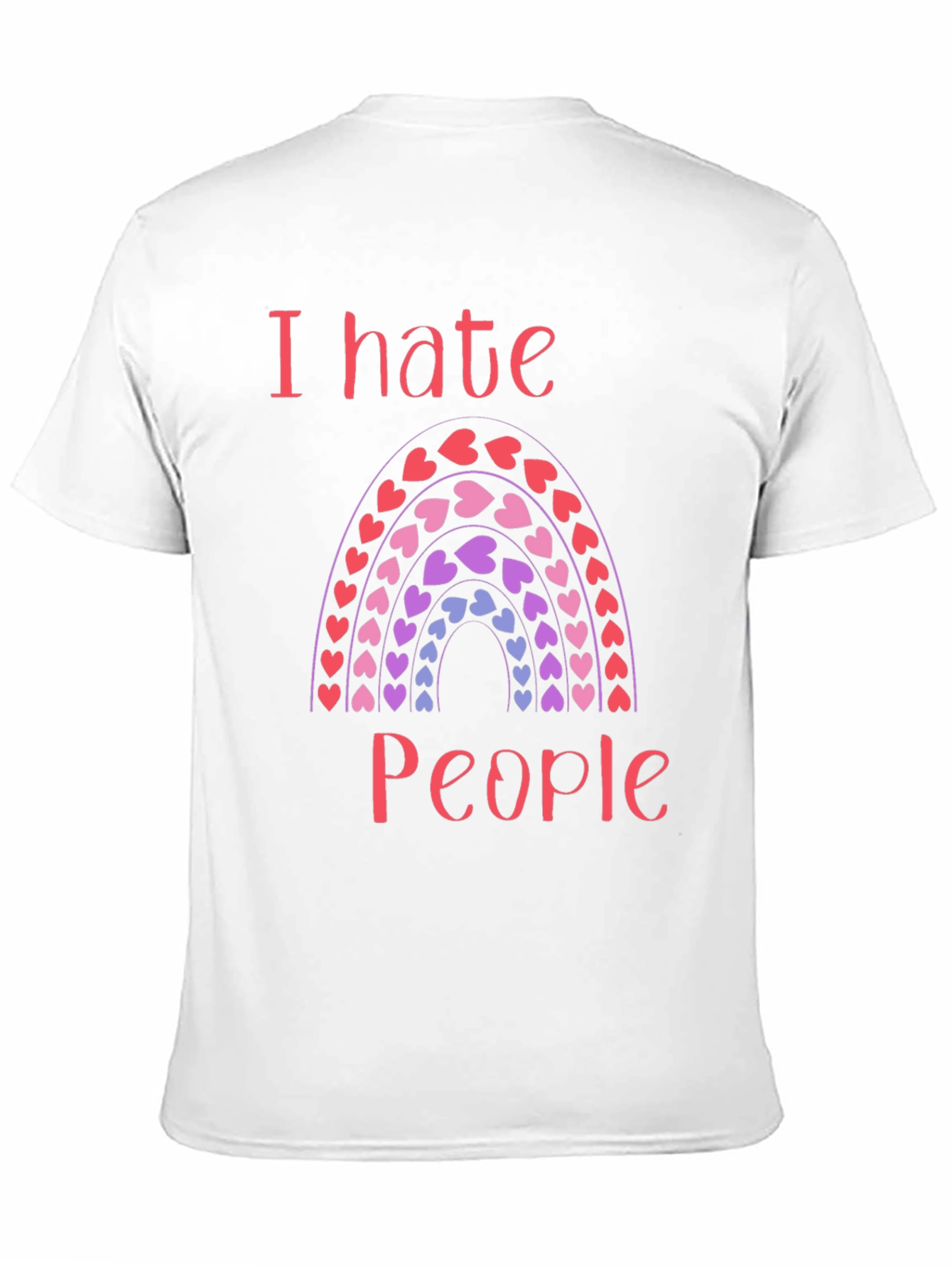 Black I Hate People Rainbow Heart T-Shirt view 11