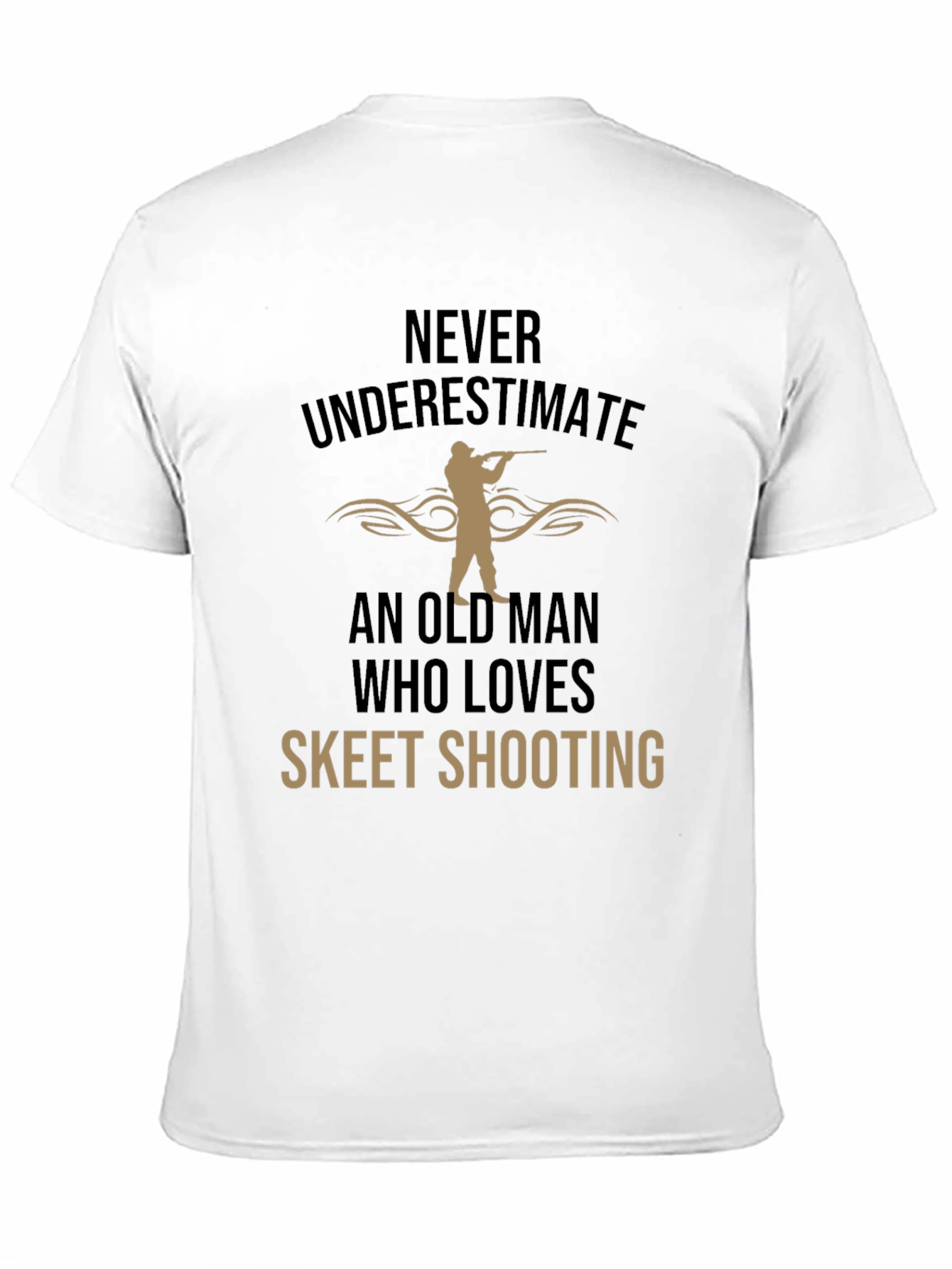 Black Skeet Shooting Old Man T-Shirt view 11