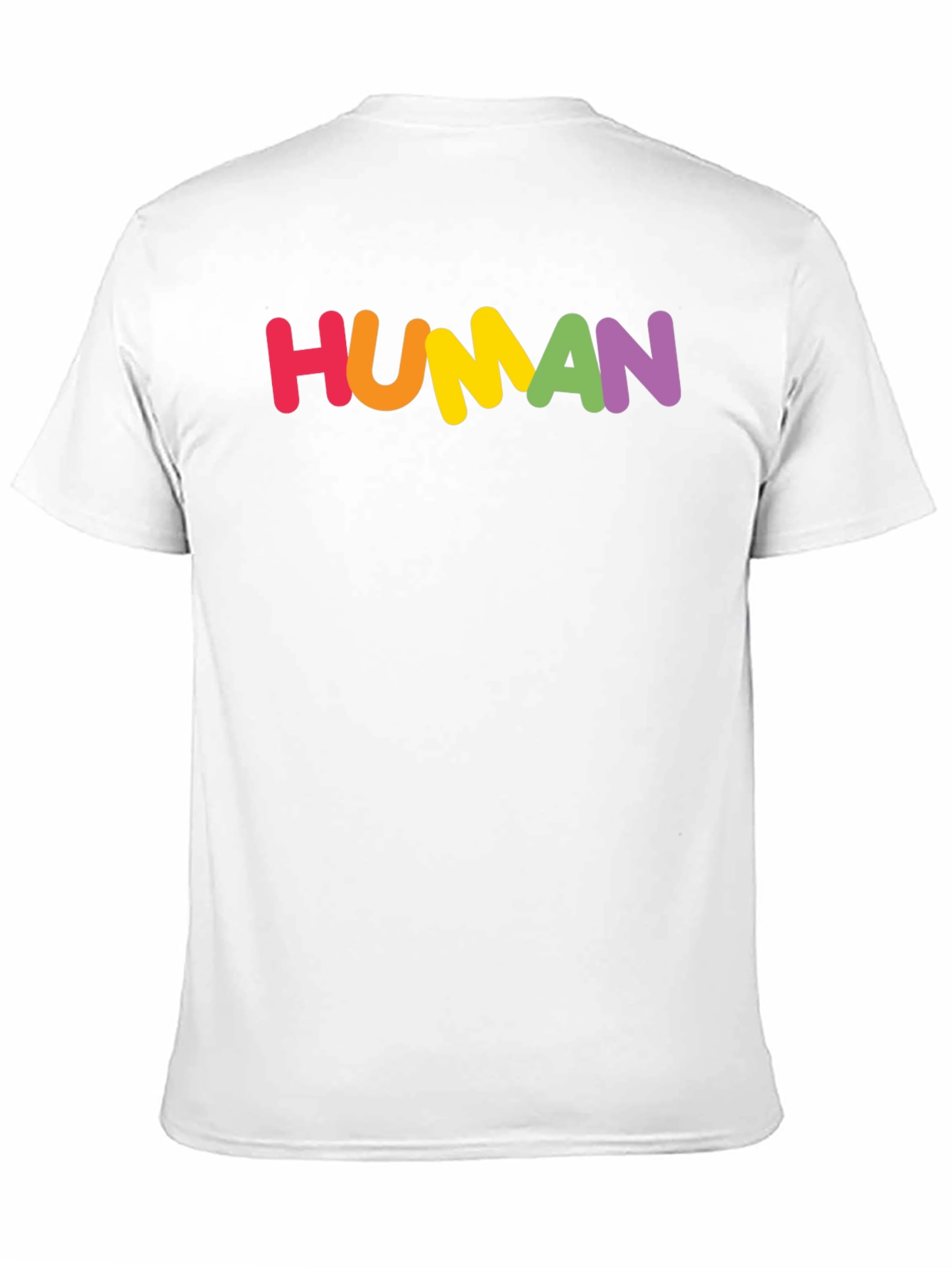 Black Rainbow HUMAN Graphic Tee - Black Cotton Blend Shirt view 11