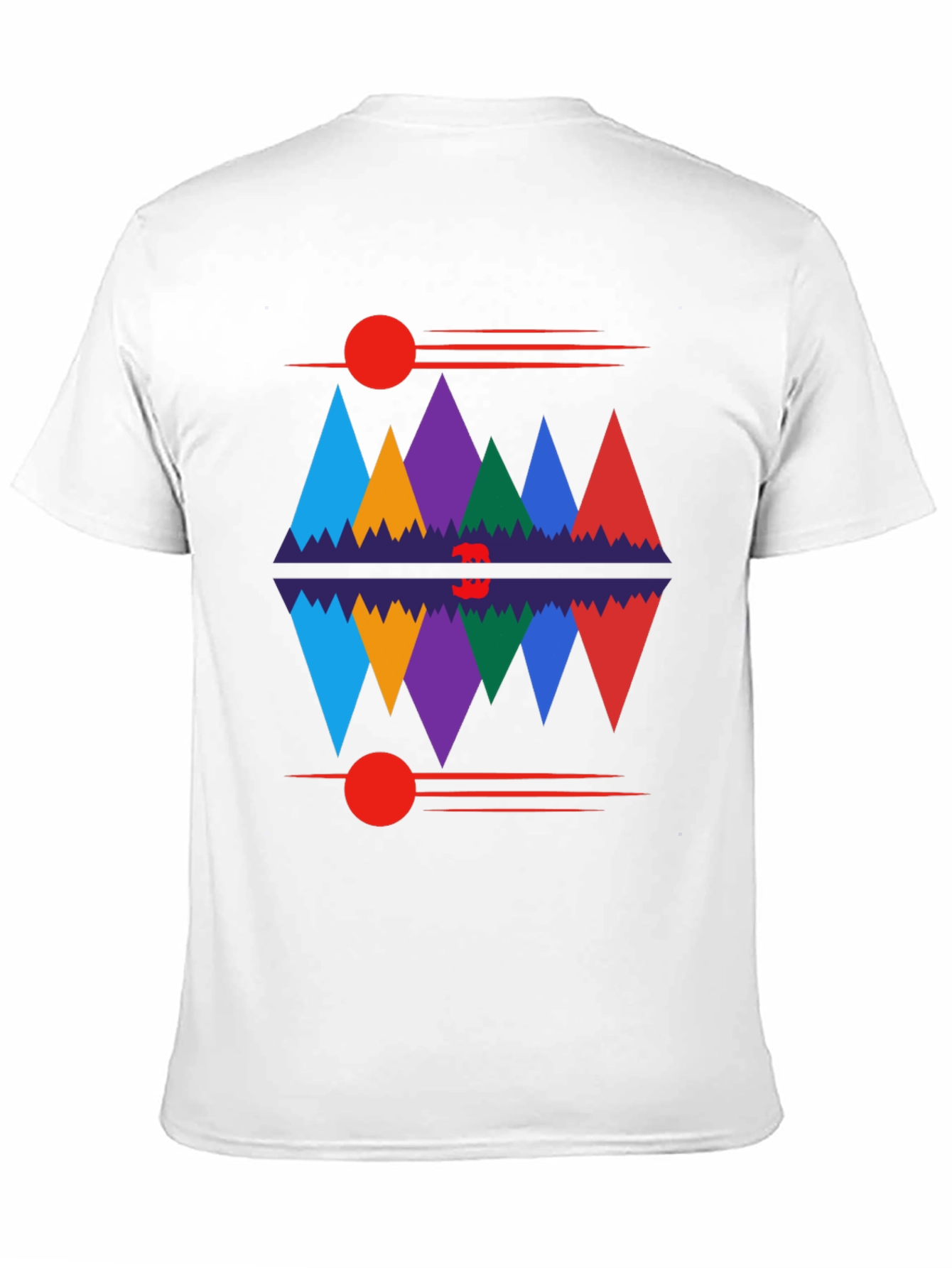 Black Geometric Mountain Range Graphic Tee view 11