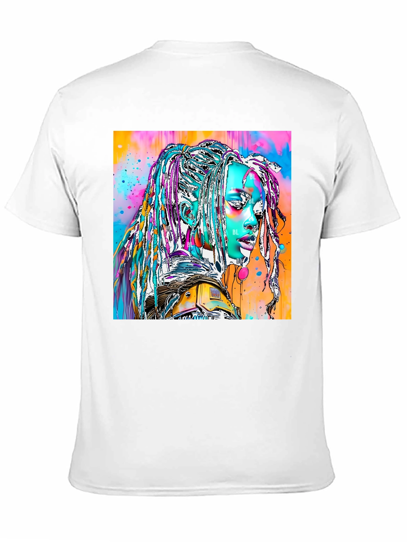 Black Vibrant Futuristic Graphic Print Tee view 11