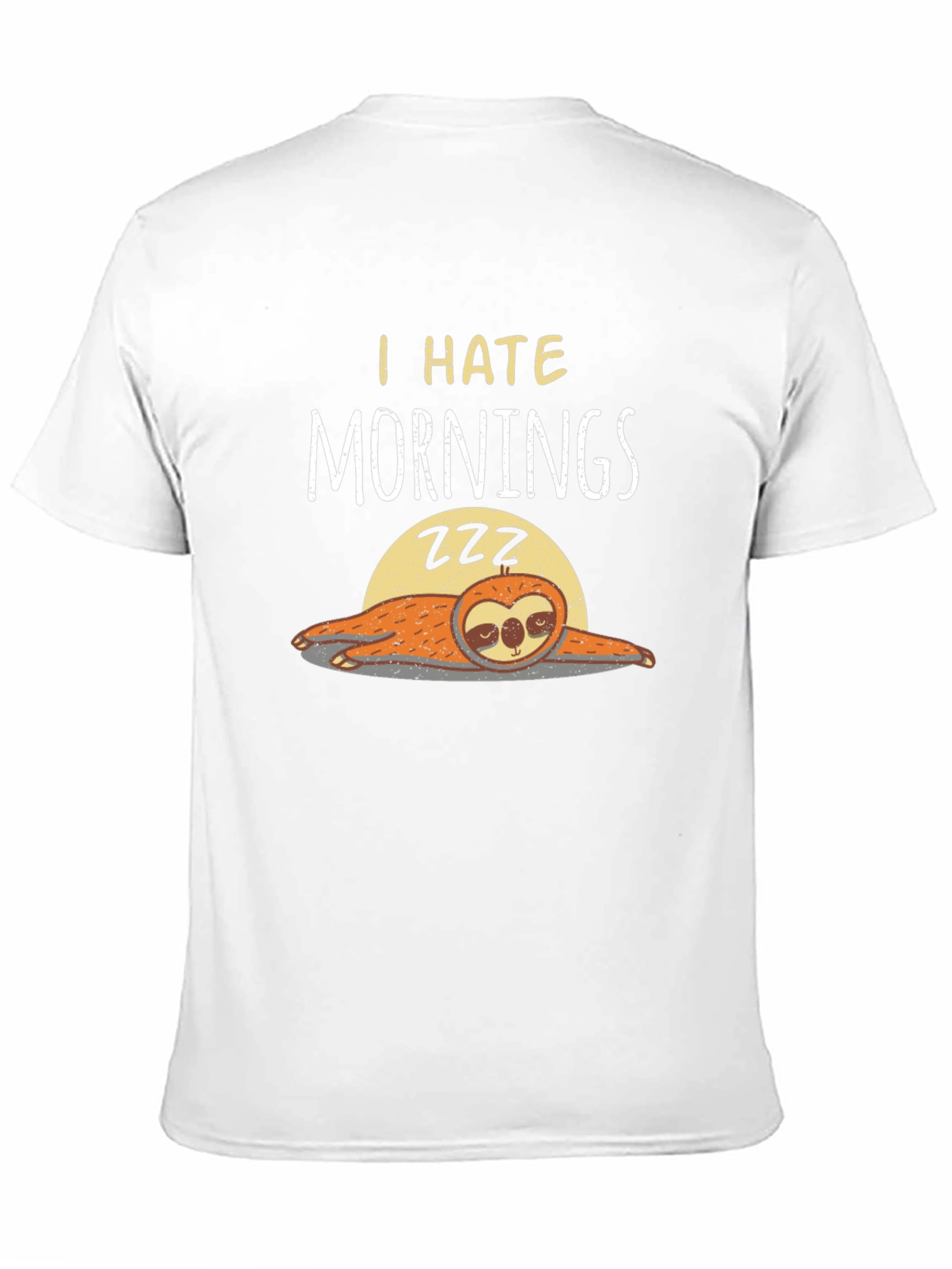Black I Hate Mornings Sloth Graphic T-Shirt view 11