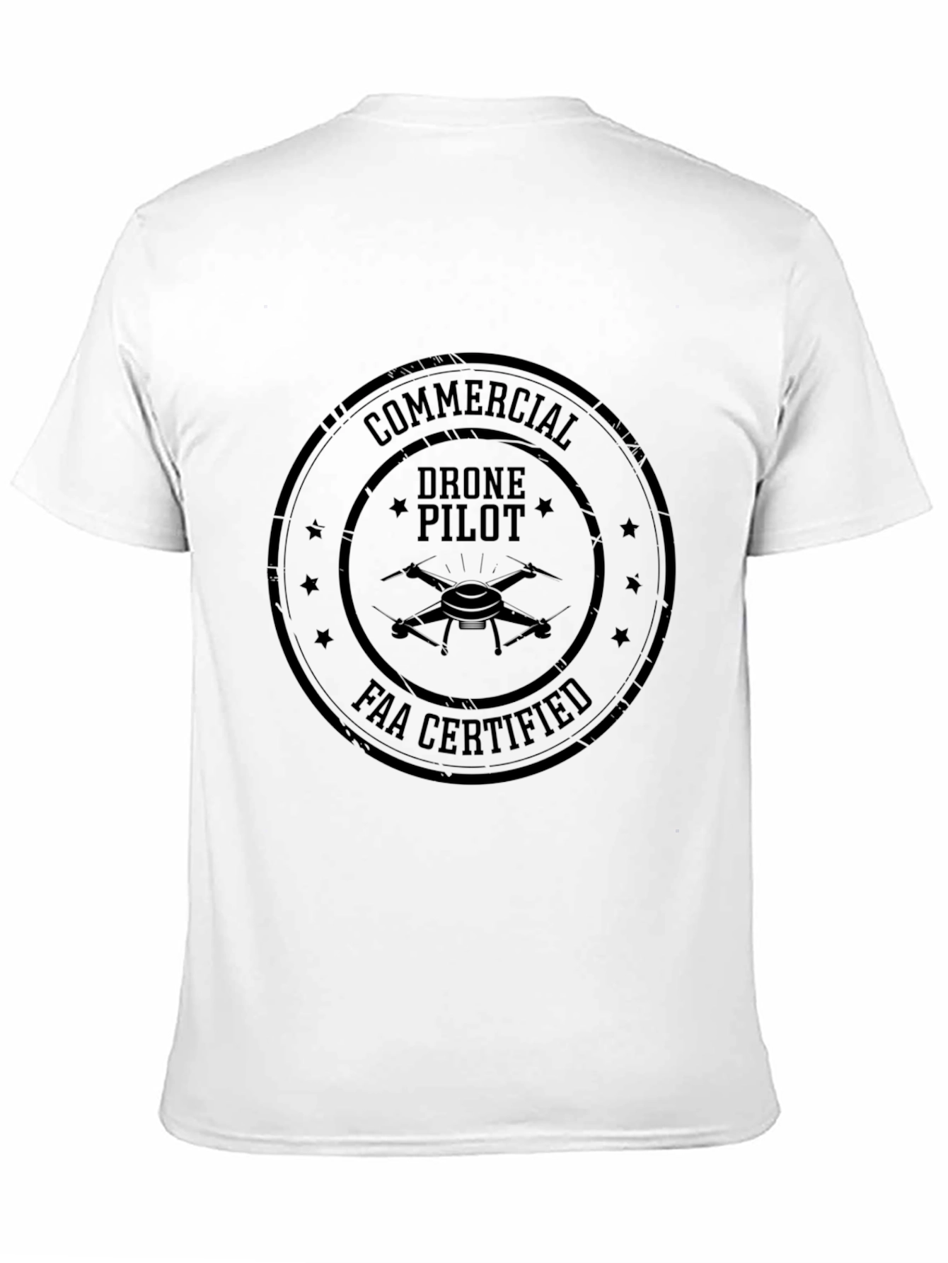 Black Commercial Drone Pilot FAA Certified T-Shirt view 11