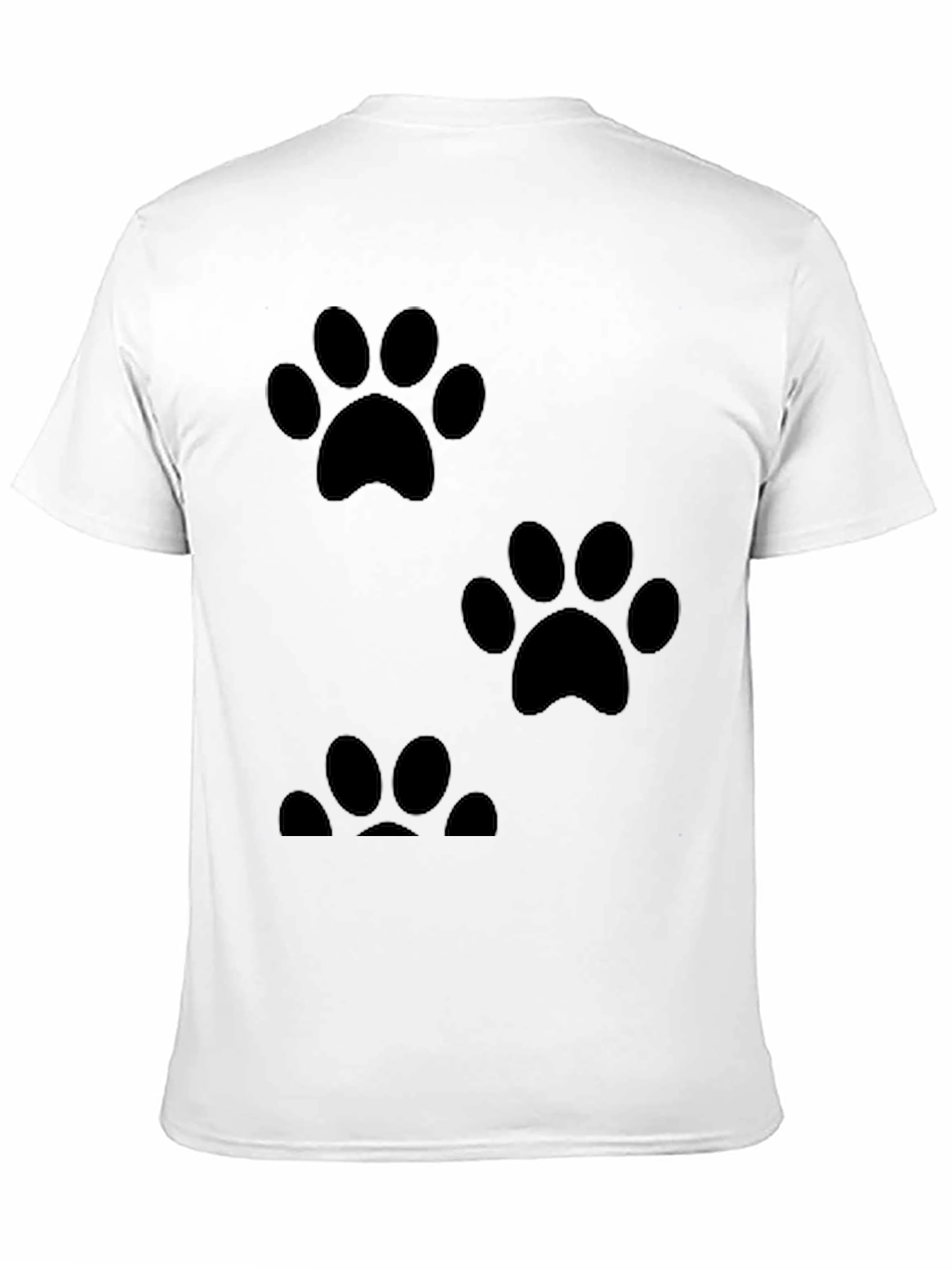 Black Paw Print Graphic Tee - Casual Black T-Shirt view 11