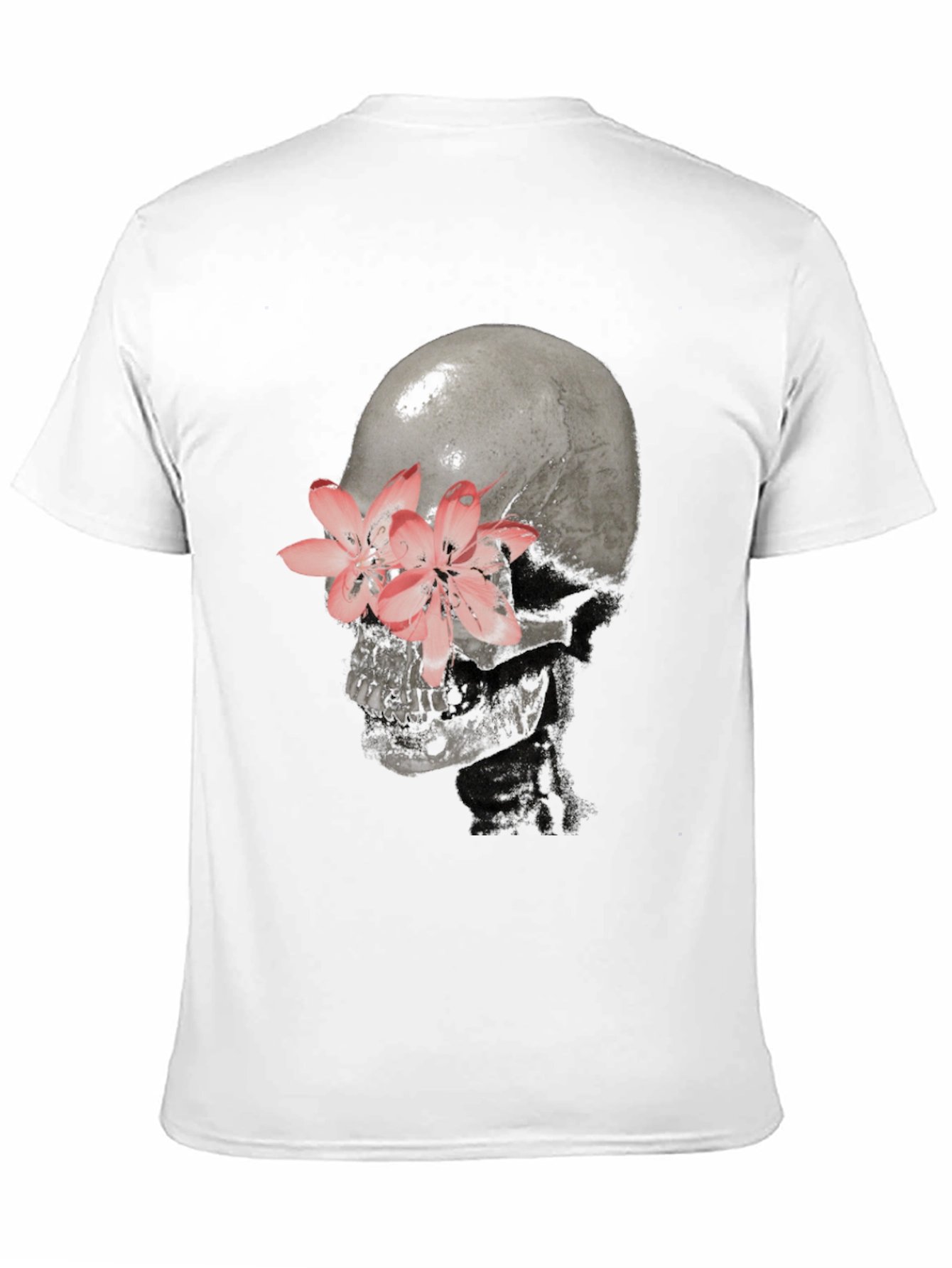 Black Skull and Flower Graphic T-Shirt view 11