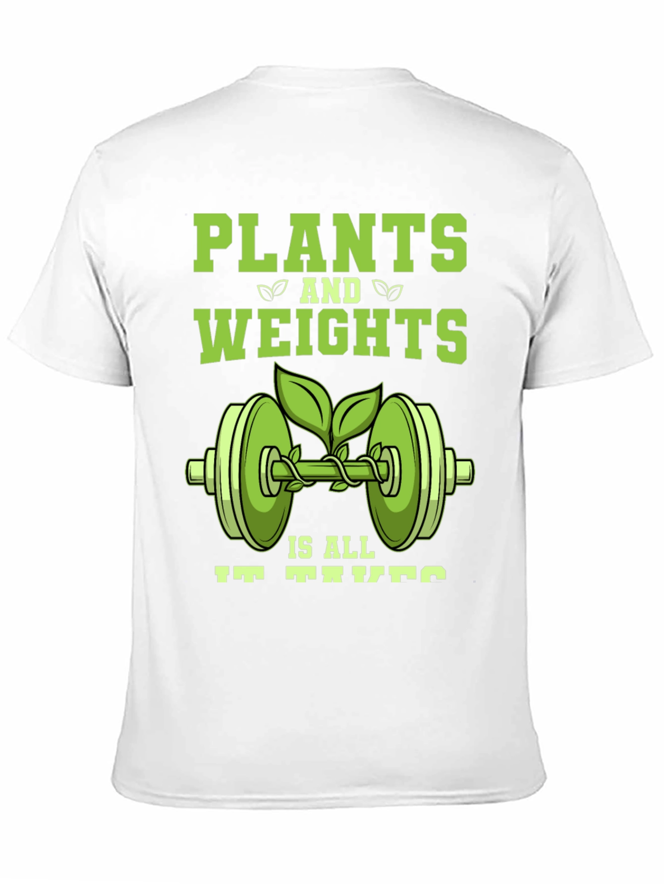 Black Plants and Weights T-Shirt - Vegan Fitness Apparel view 11