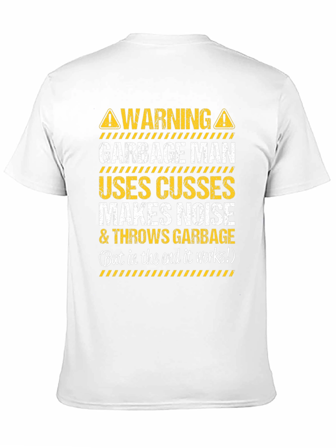 Black Warning Garbage Man T-Shirt - Funny Novelty Tee view 11