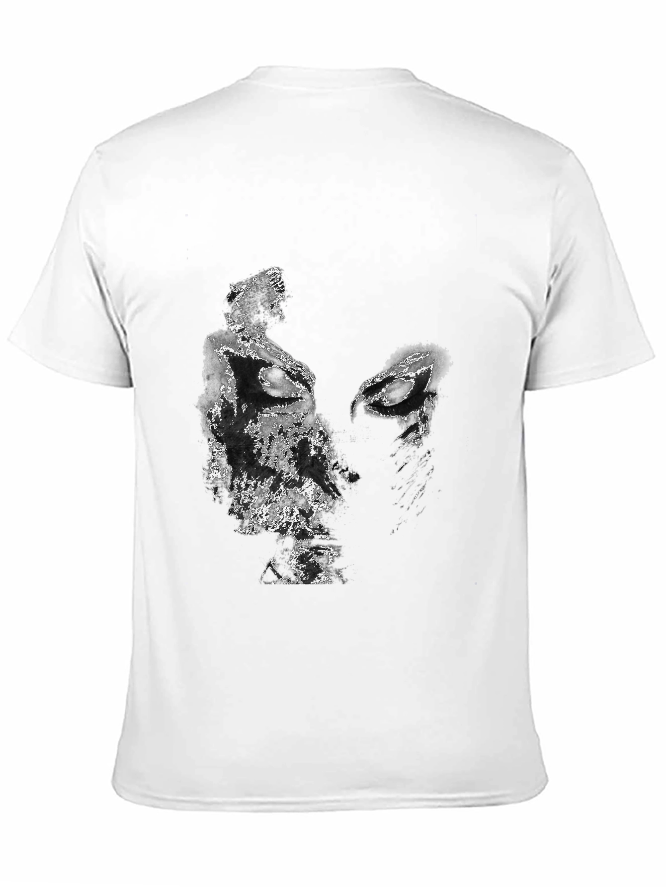 Black Abstract Face Graphic Black T-Shirt view 11