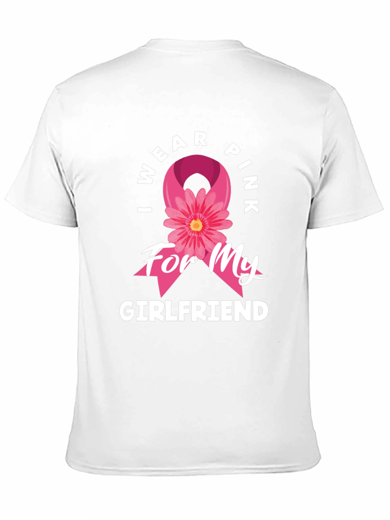 Black I Wear Pink for My Girlfriend Breast Cancer Awareness T-Shirt view 11