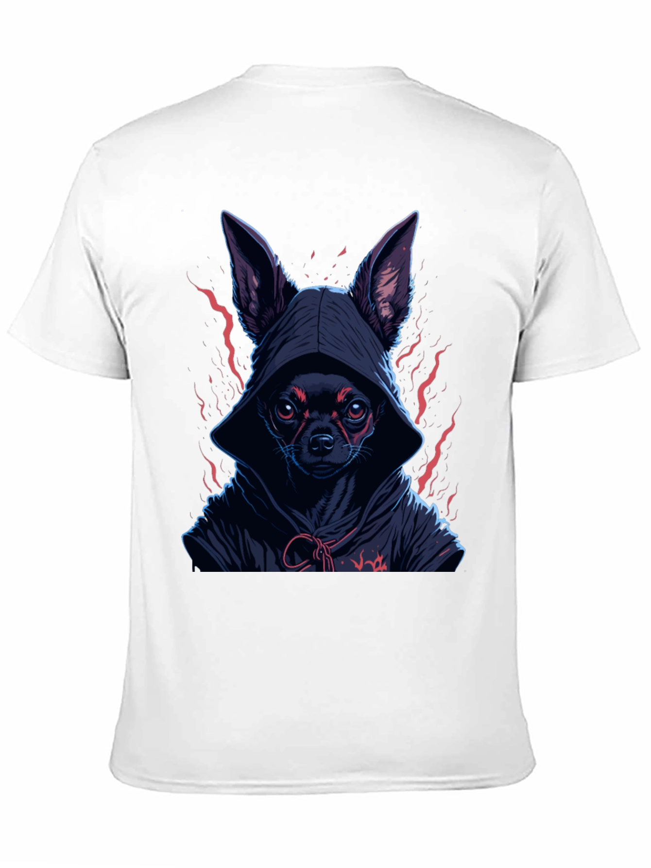 Black Hooded Chihuahua Graphic Tee view 11