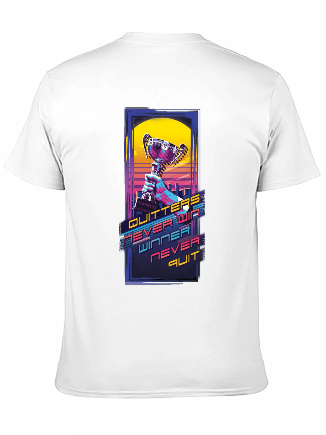 Black Winners Never Quit Graphic Tee view 11