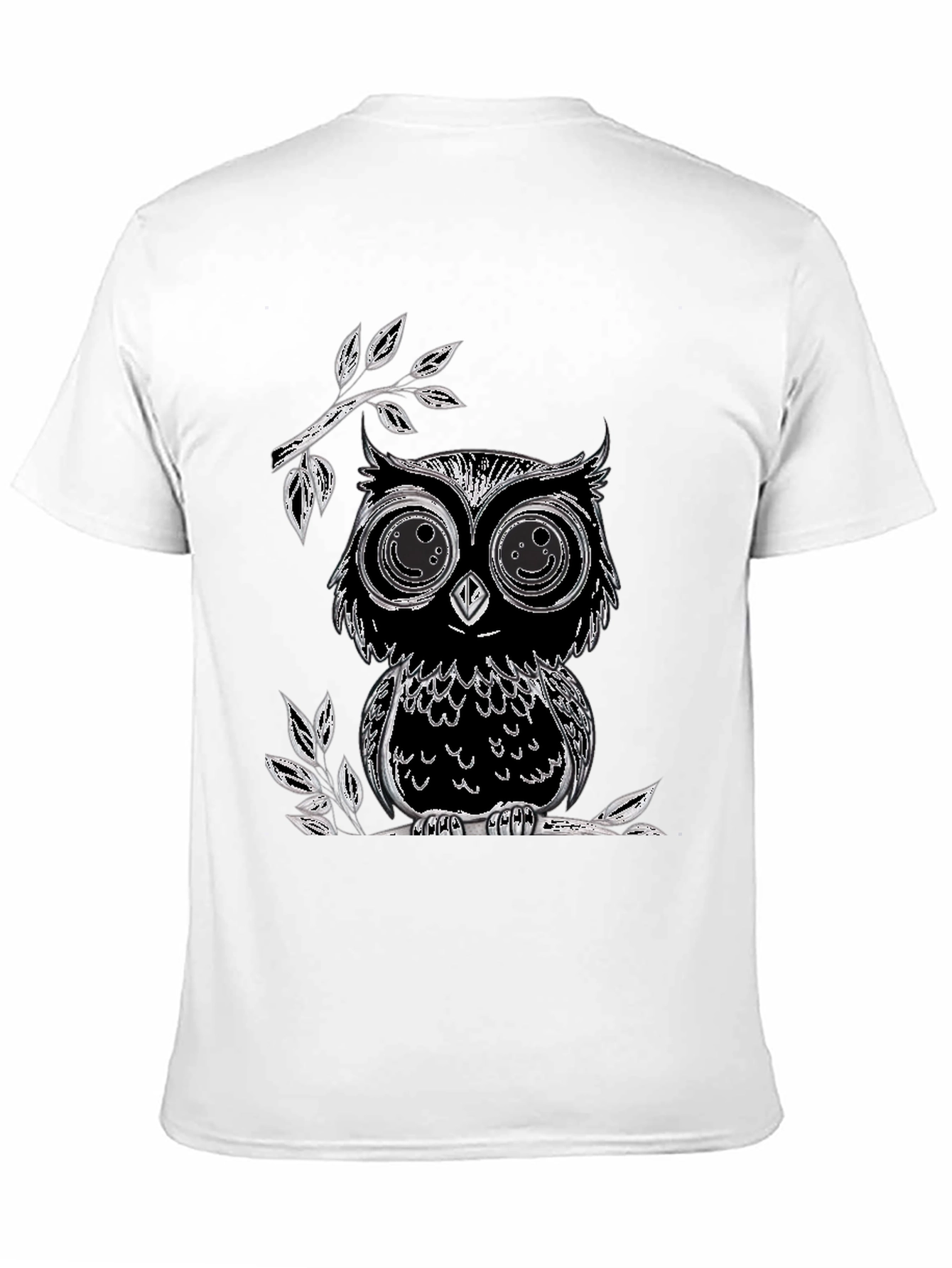 Black Owl Graphic T-Shirt - Soft Cotton Blend, Black view 11
