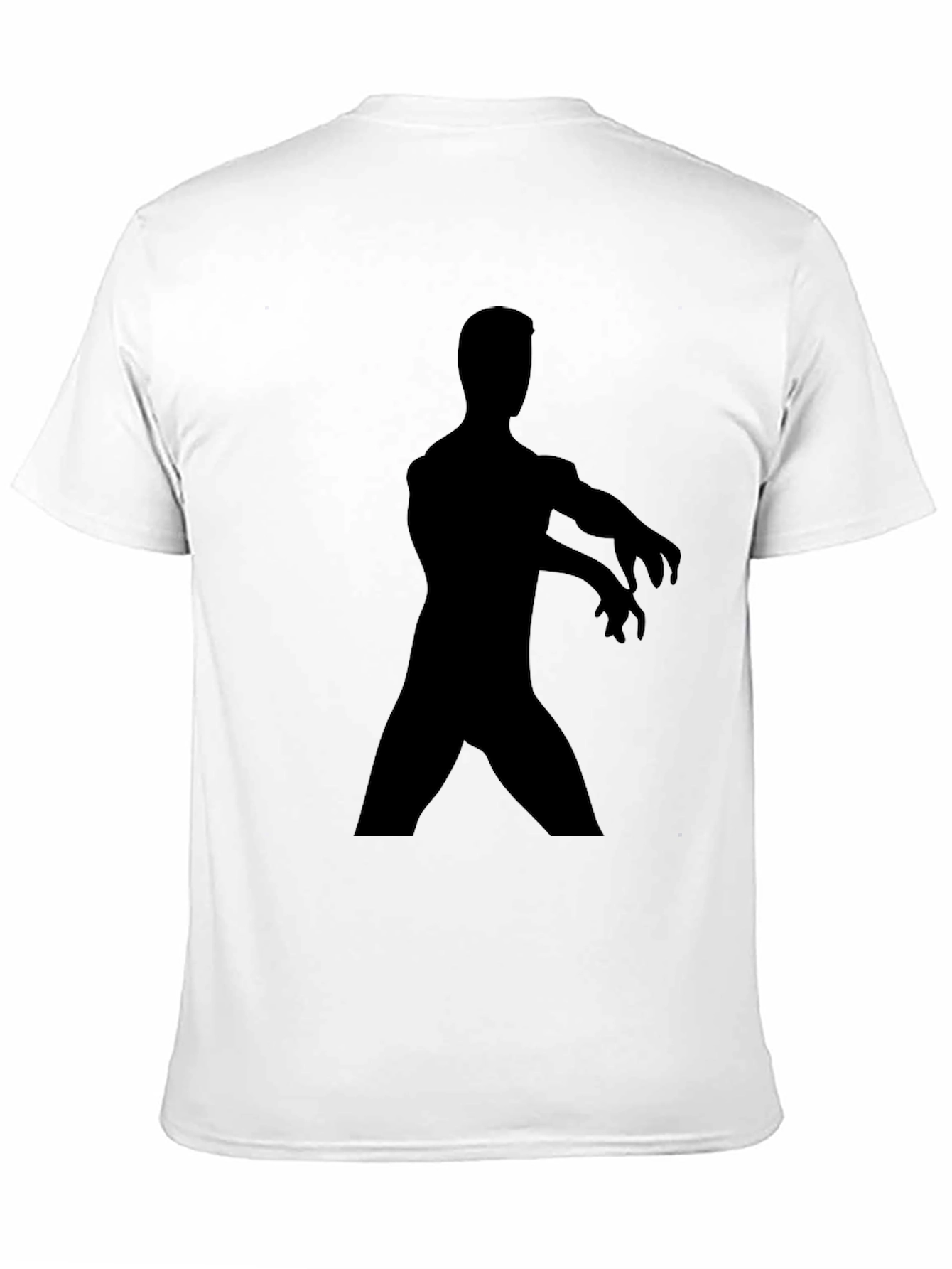 Black Men's Black Graphic Tee - Zombie Silhouette view 11