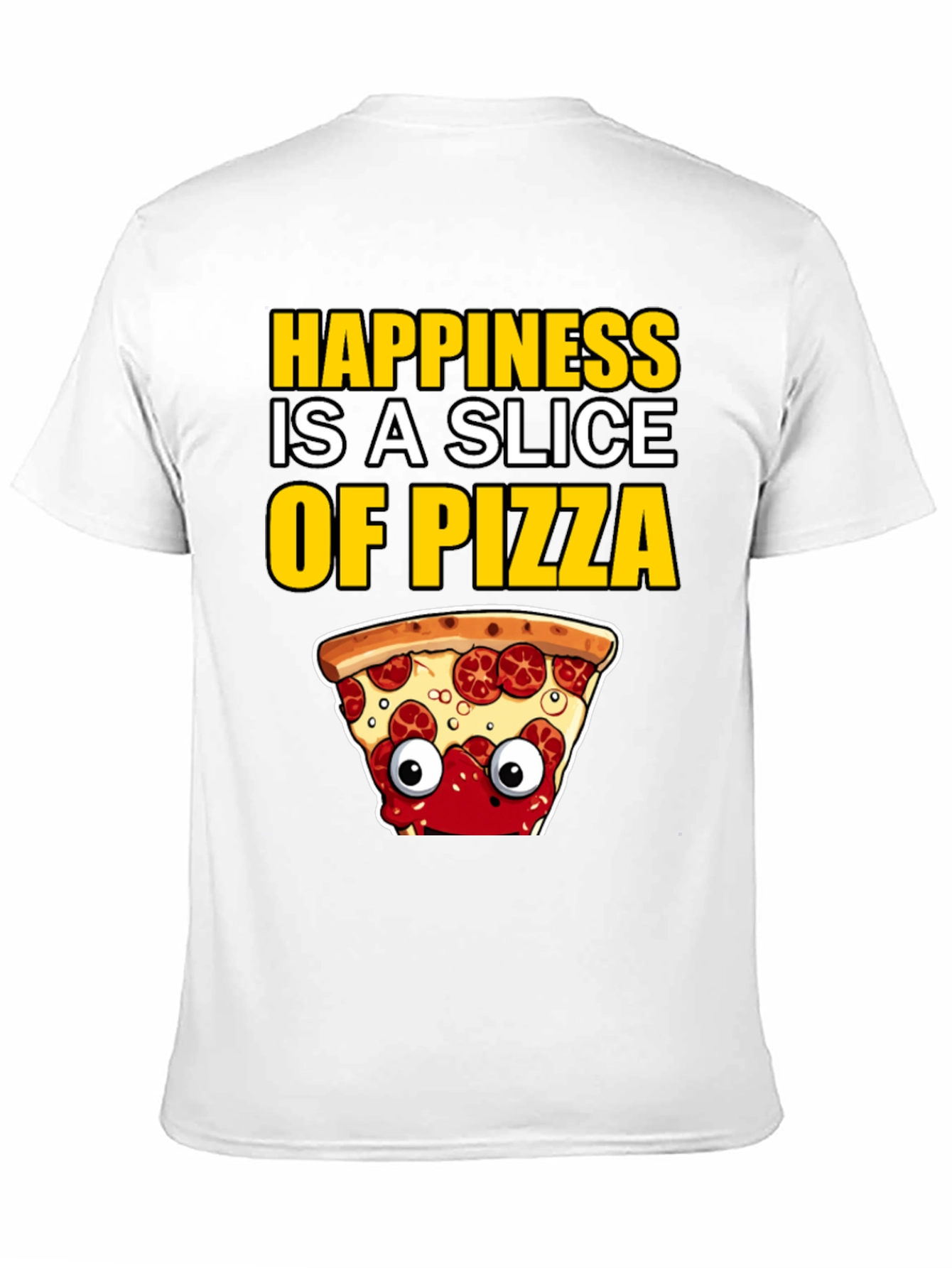 Black Happiness Pizza Slice T-Shirt view 11