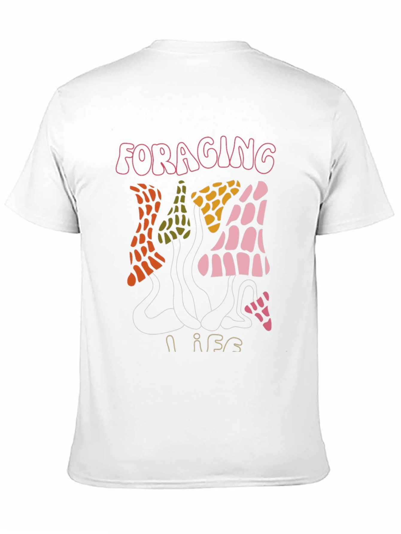 Black Foraging Vibes T-Shirt - Unique Mushroom Design view 11