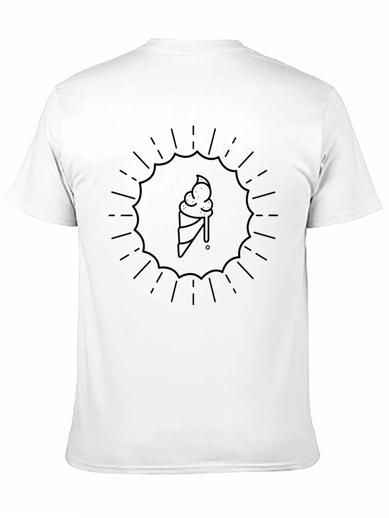 Black Men's Black Graphic Tee - Ice Cream Cone Design view 11
