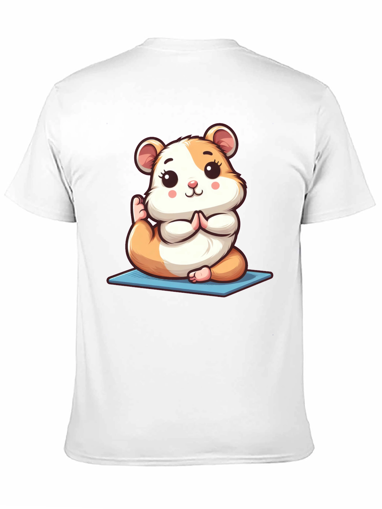 Black Yoga Hamster Tee - Meditating Rodent T-Shirt view 11
