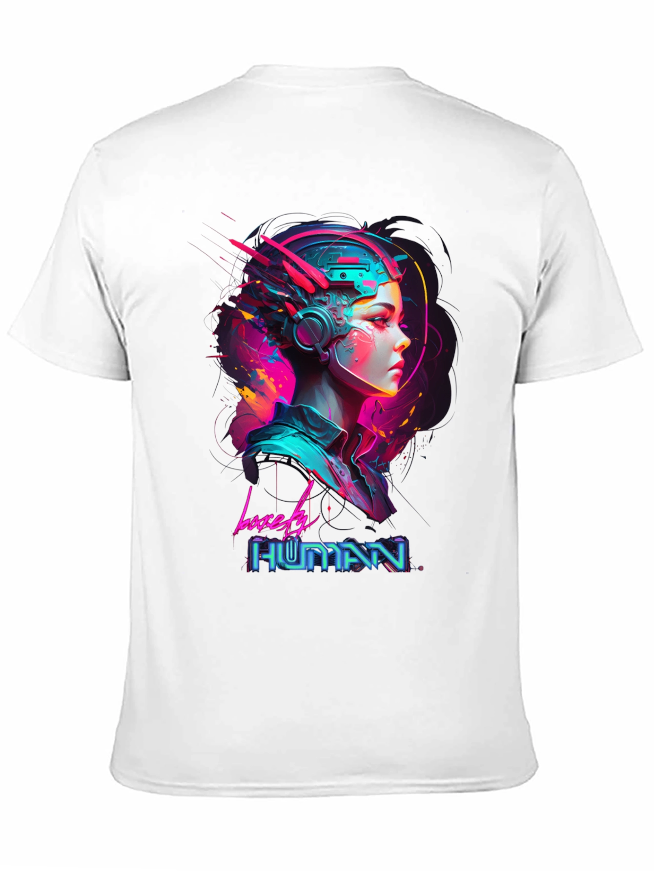 Black Lovely Human Cyberpunk Style Black T-Shirt view 11