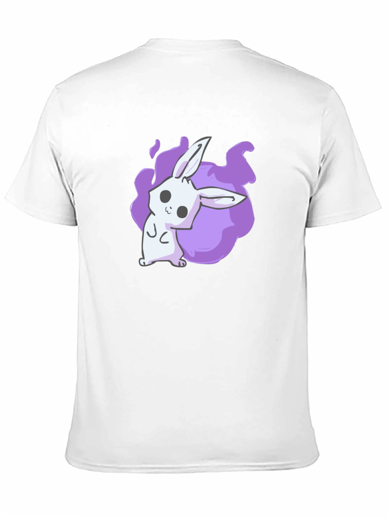 Black Cute Anime Bunny Graphic Black T-Shirt view 11