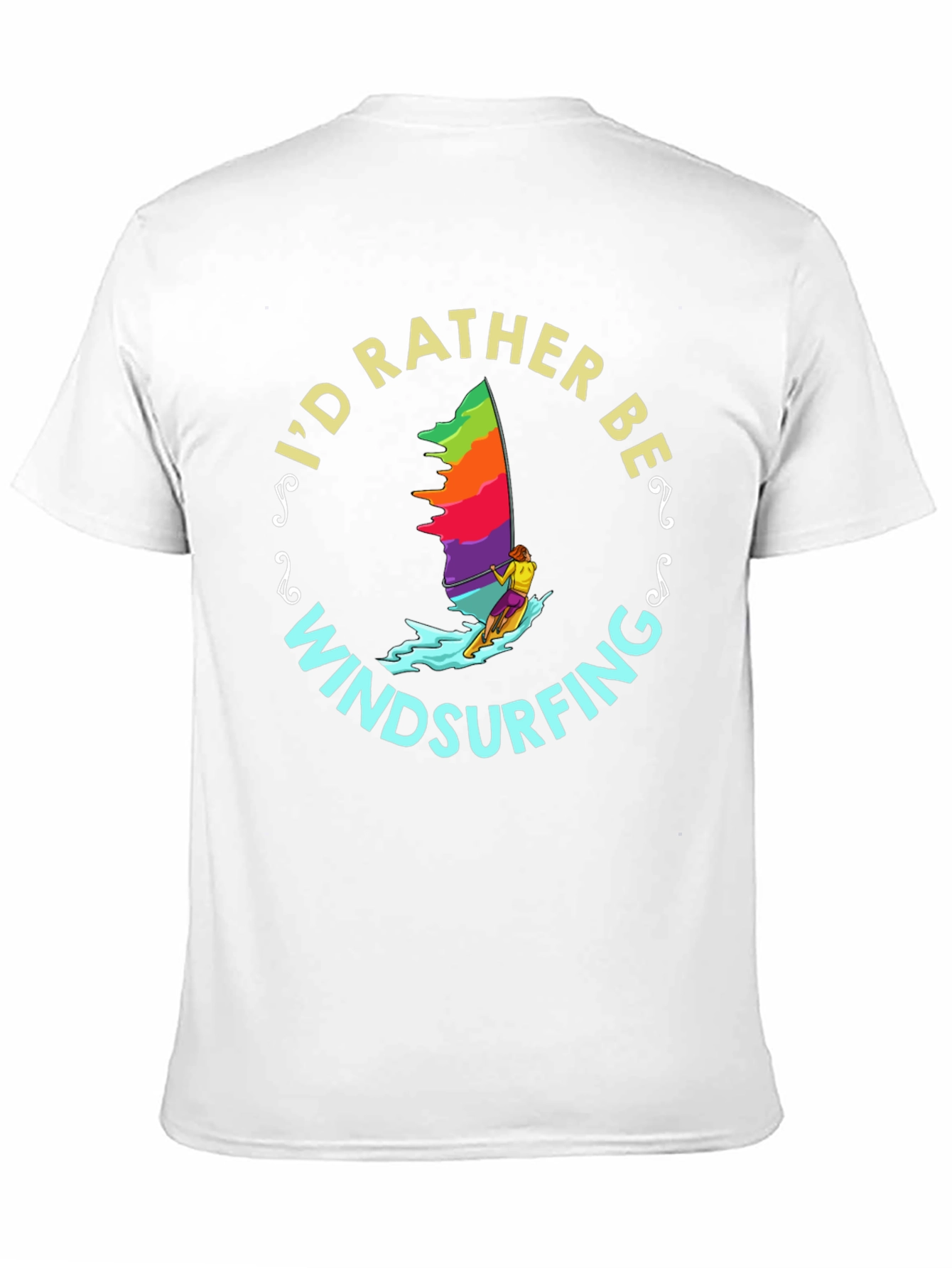 Black Windsurfing T-Shirt - I'd Rather Be Windsurfing view 11