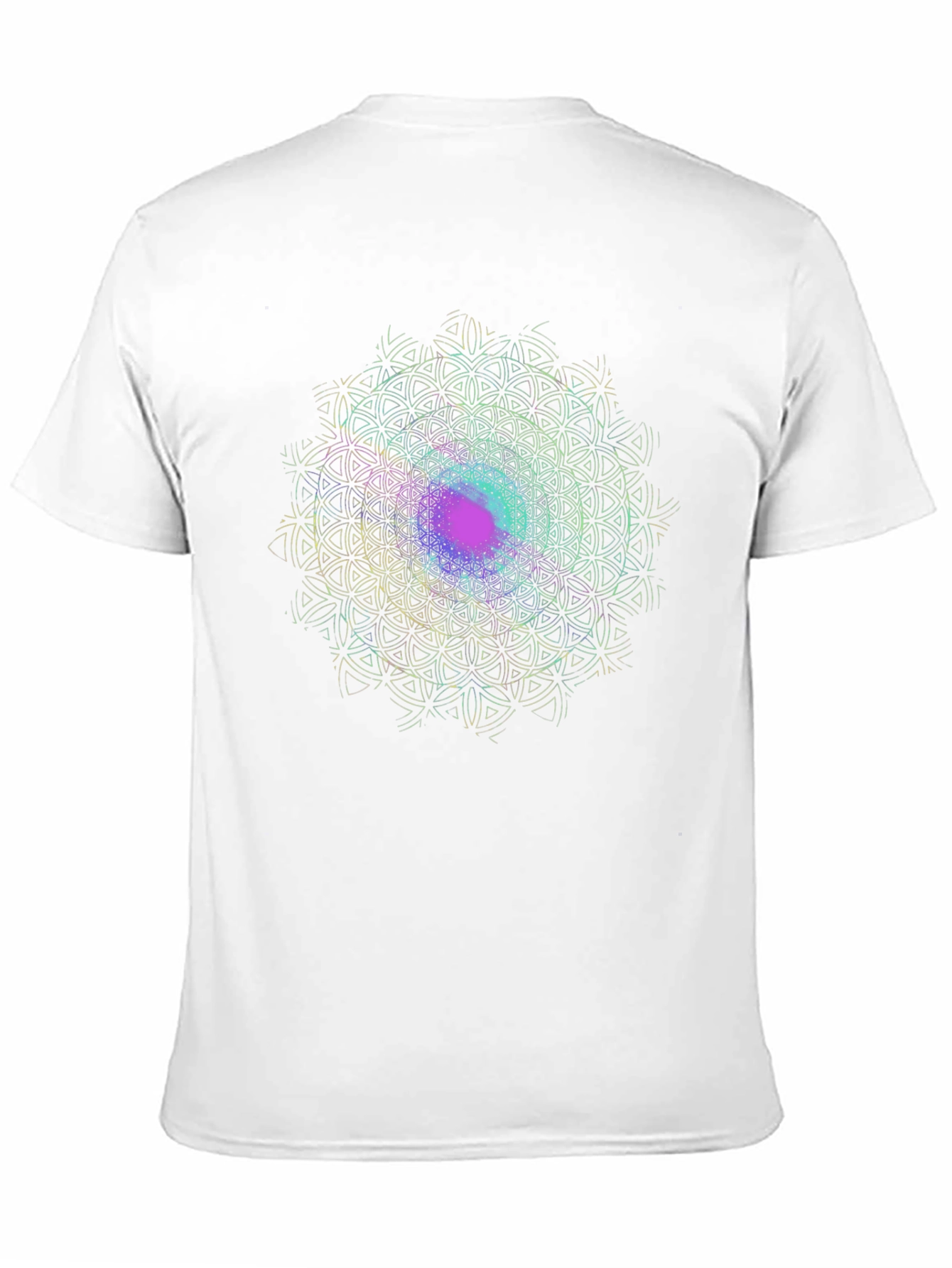 Black Geometric Mandala Black T-Shirt view 11