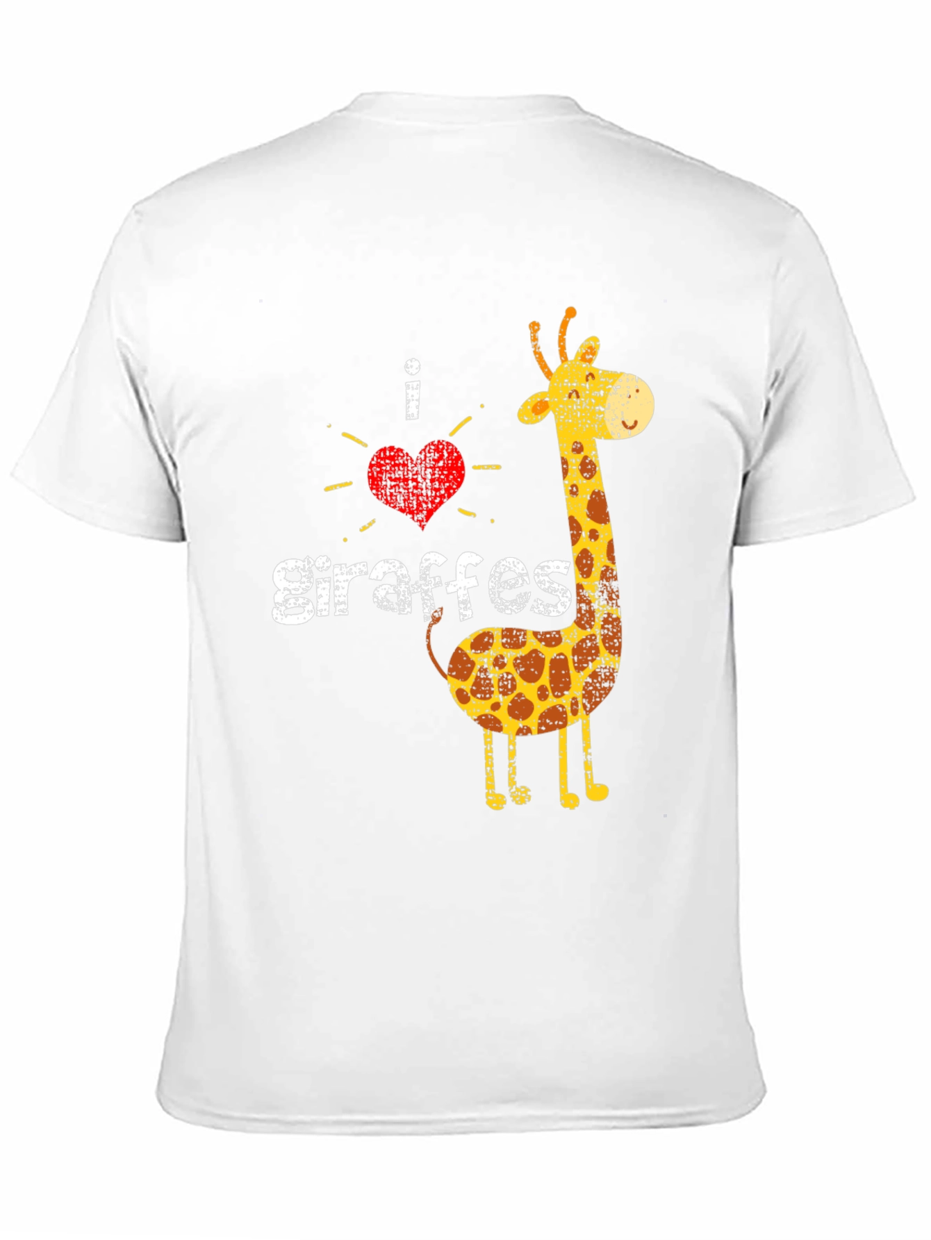 Black I Love Giraffes Graphic Tee - Unisex Black T-Shirt view 11